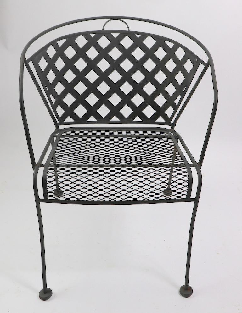 American Set of Four Outdoor Chairs Attributed to Woodard