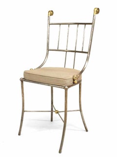 Set of 4 Outdoor English Regency Brass Side Chairs