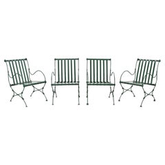 Lot de quatre O.W. Fauteuils de salle à manger de jardin en fer forgé Lee