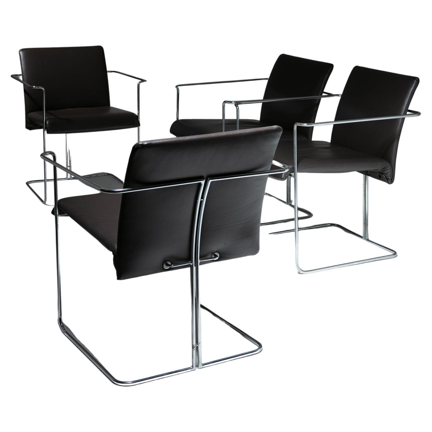 Set of Four "P15" Armchairs by Ernesto Redaelli for Saporiti, Italy, 1970s For Sale