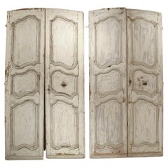 Antique Set of Four Painted 18th Century Interior Doors from Provence, France