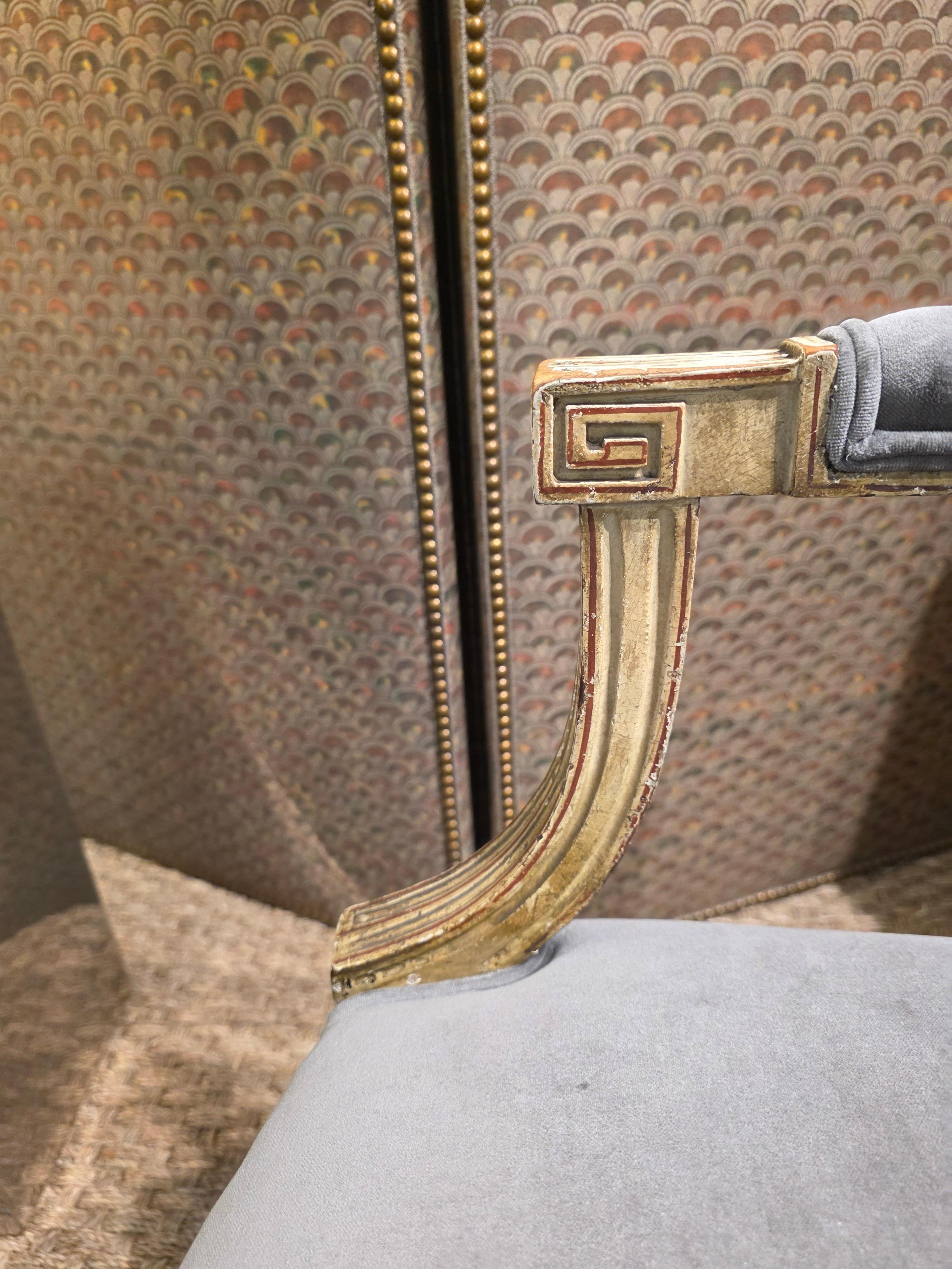 Set of Four Painted Neoclassical Armchairs 18th Century For Sale 7