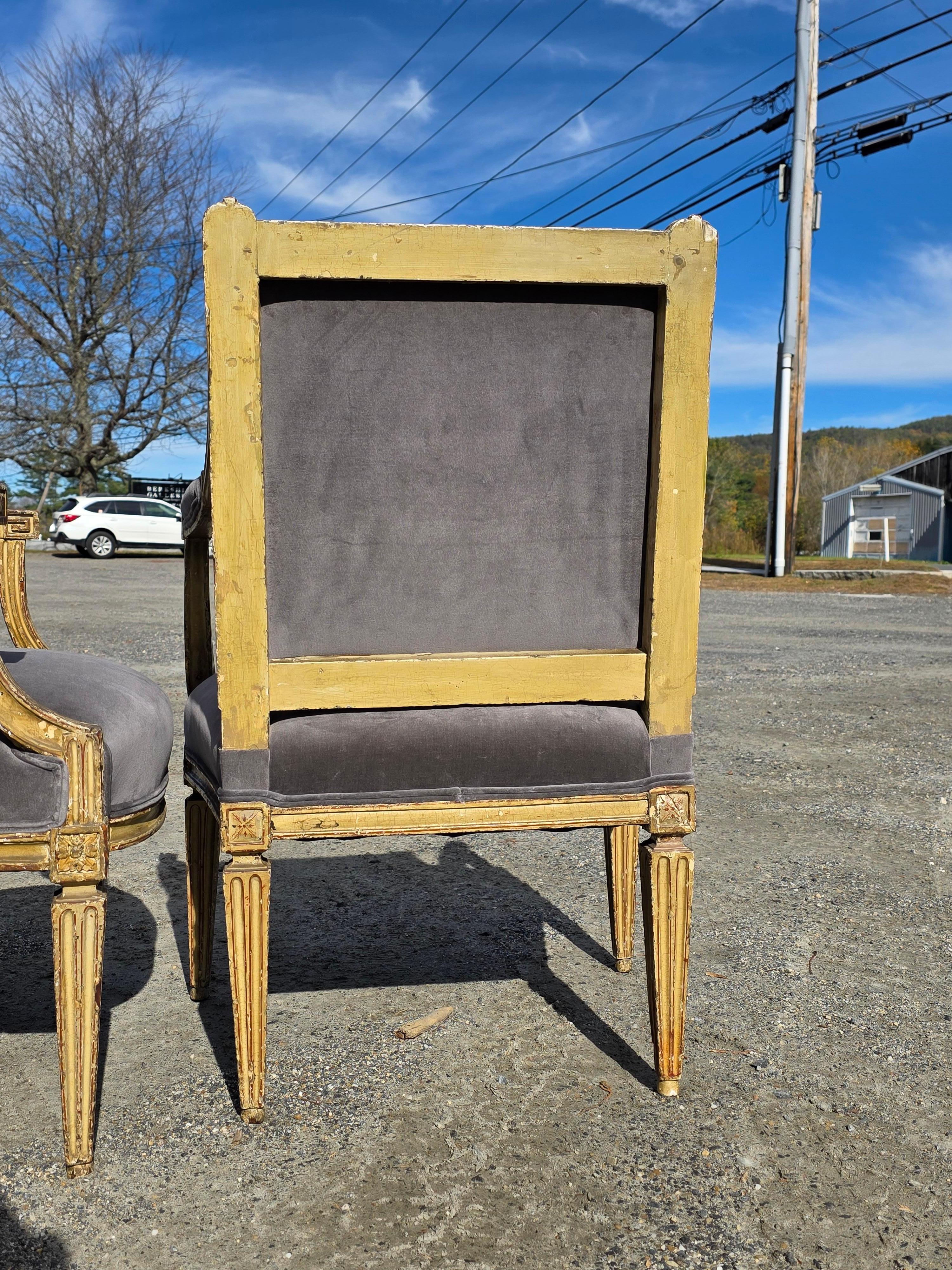 18th Century and Earlier Set of Four Painted Neoclassical Armchairs 18th Century For Sale