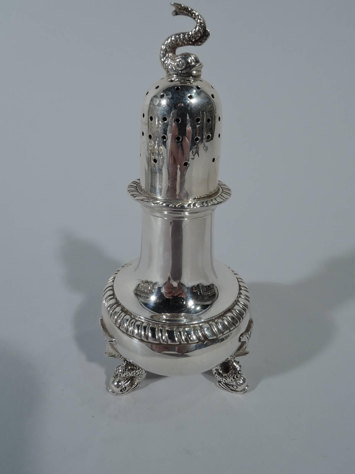 Set of Four Pairs of Antique Neoclassical Sterling Silver Salts & Peppers In Excellent Condition In New York, NY