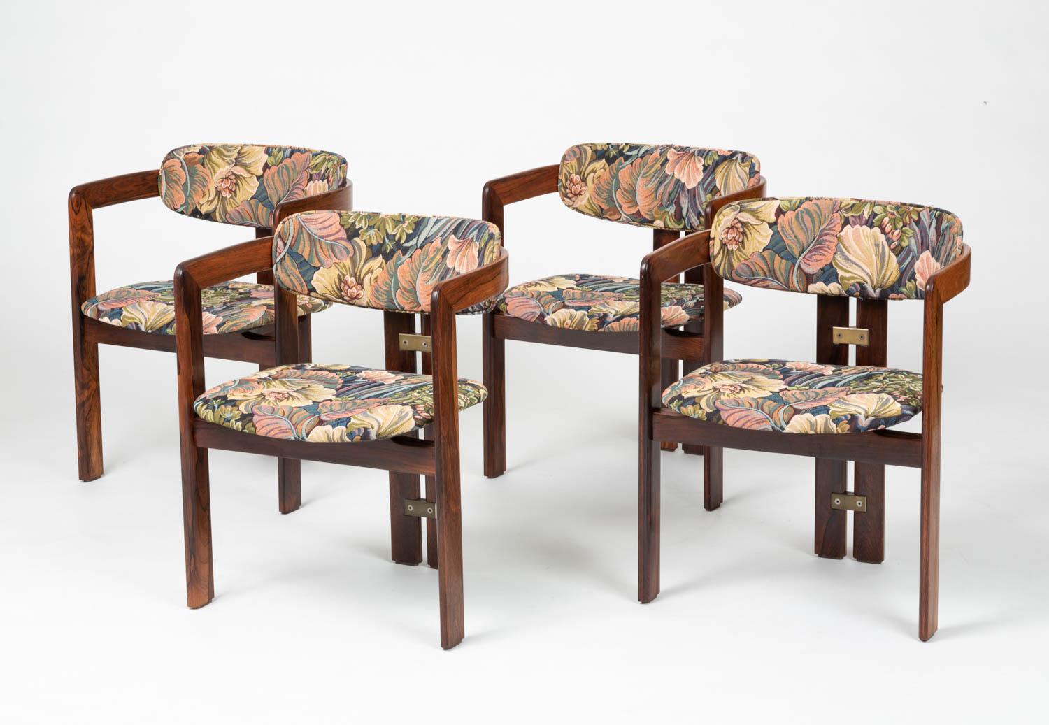 Italian Set of Four Augusto Savini for Pozzi 'Pamplona' Chairs