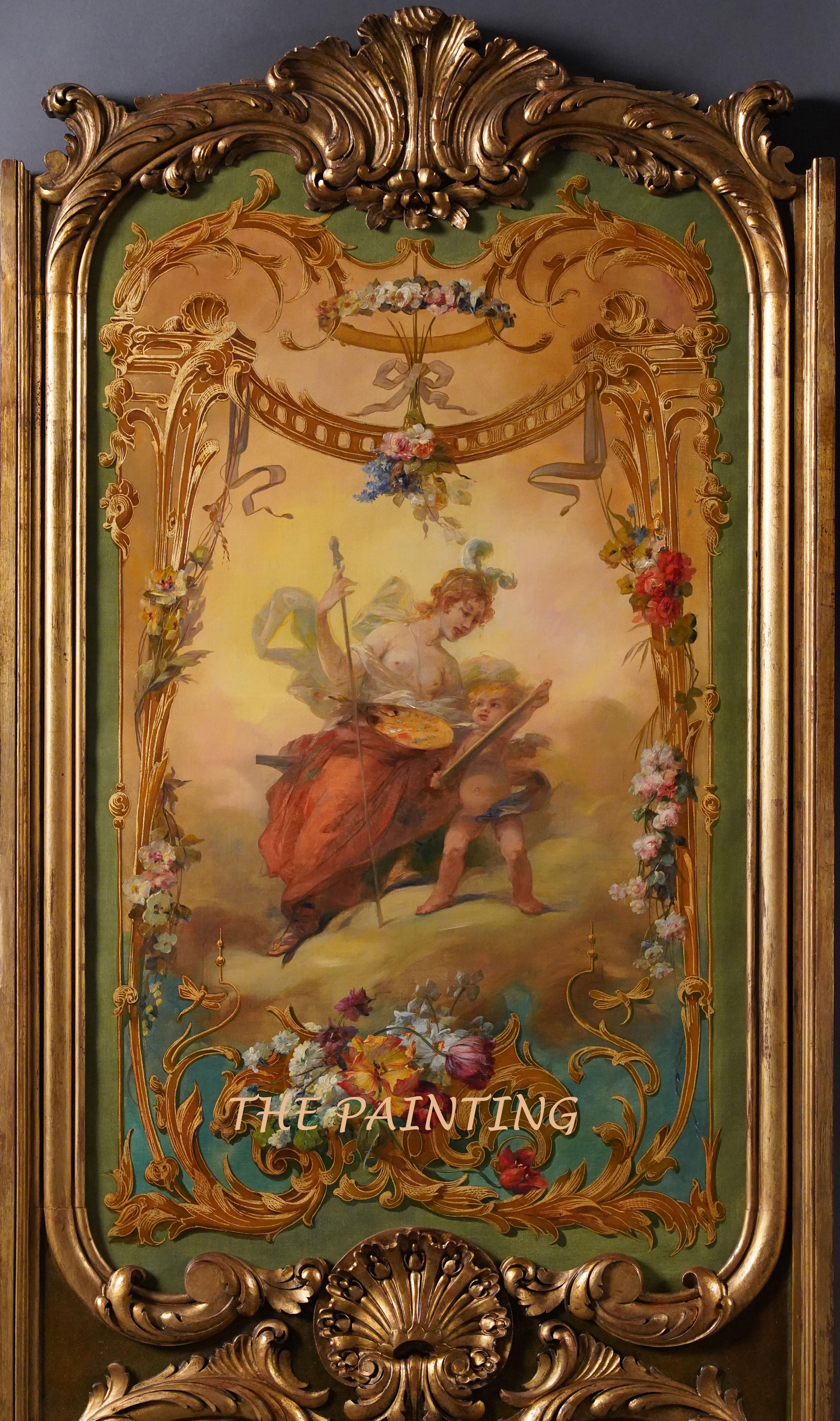 19th Century Set of Four Panels decorated with Allegories of art, France, Circa 1865 For Sale