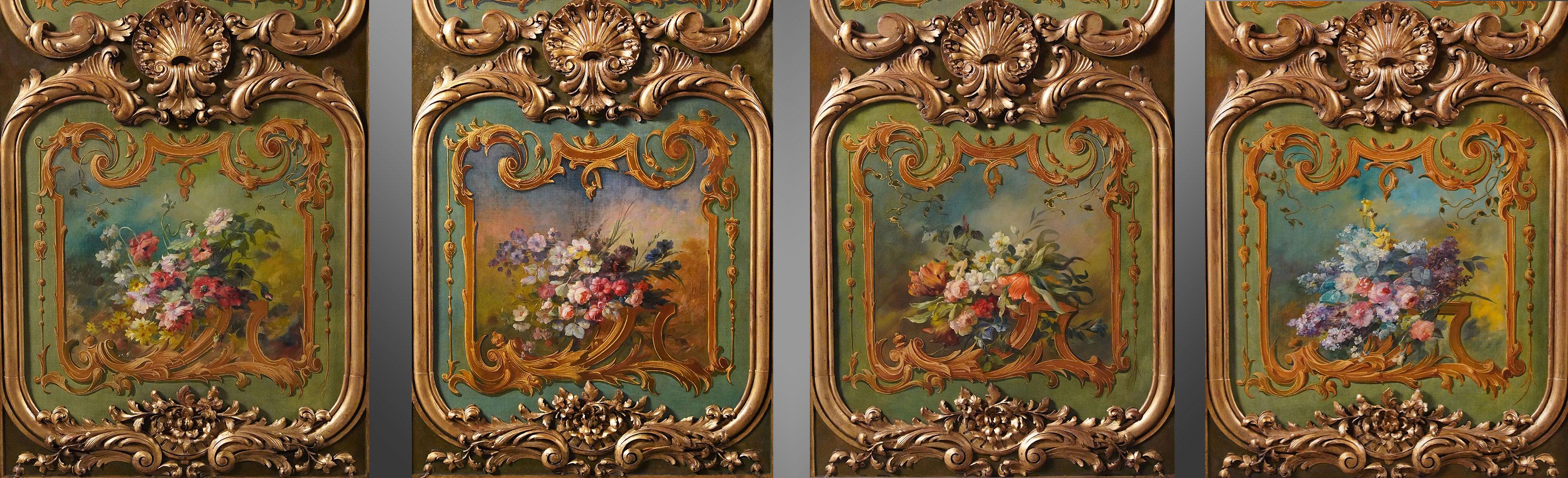 Set of Four Panels decorated with Allegories of art, France, Circa 1865 For Sale 1