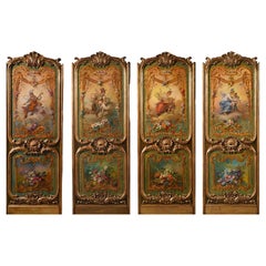 Set of Four Panels decorated with Allegories of art, France, Circa 1865