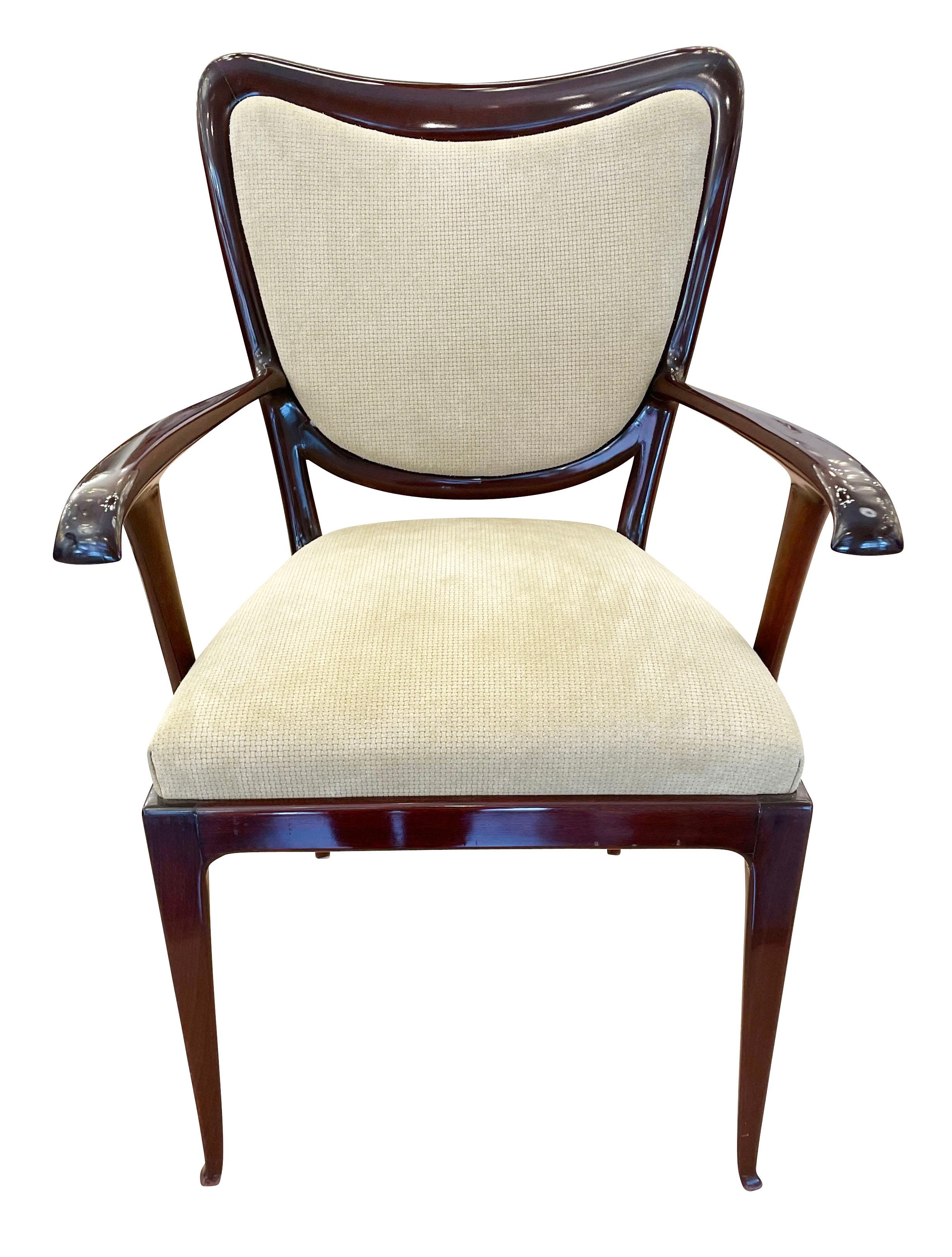 Set of Four Paolo Buffa Armchairs, Italy, 1940s In Good Condition In New York, NY