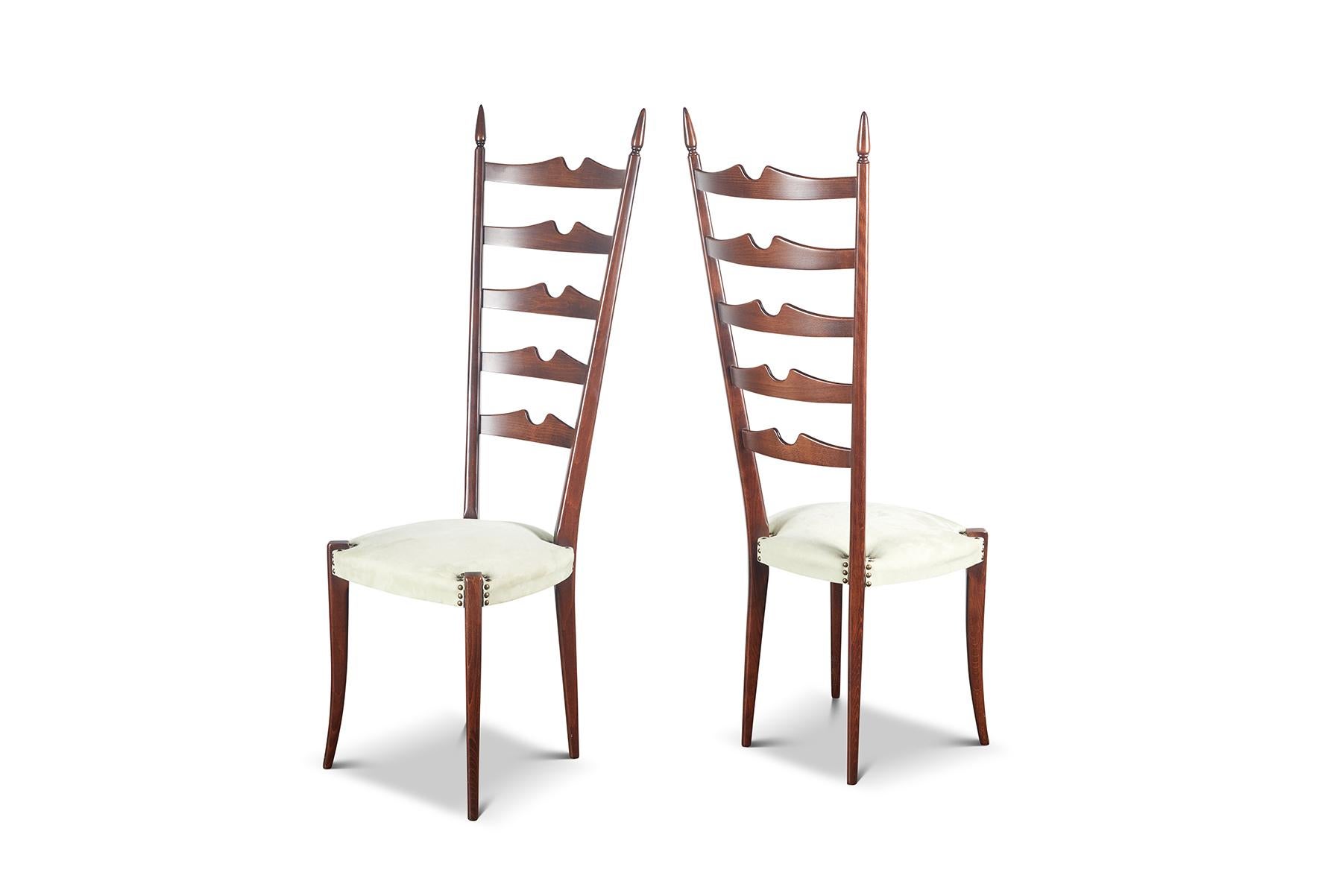 20th Century Set of Four Paolo Buffa Highback Chiavari Dining Chairs For Sale