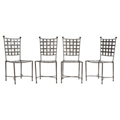 Set aus vier Bronze-Esszimmerstühlen im Stil von Papperzini für Salterini