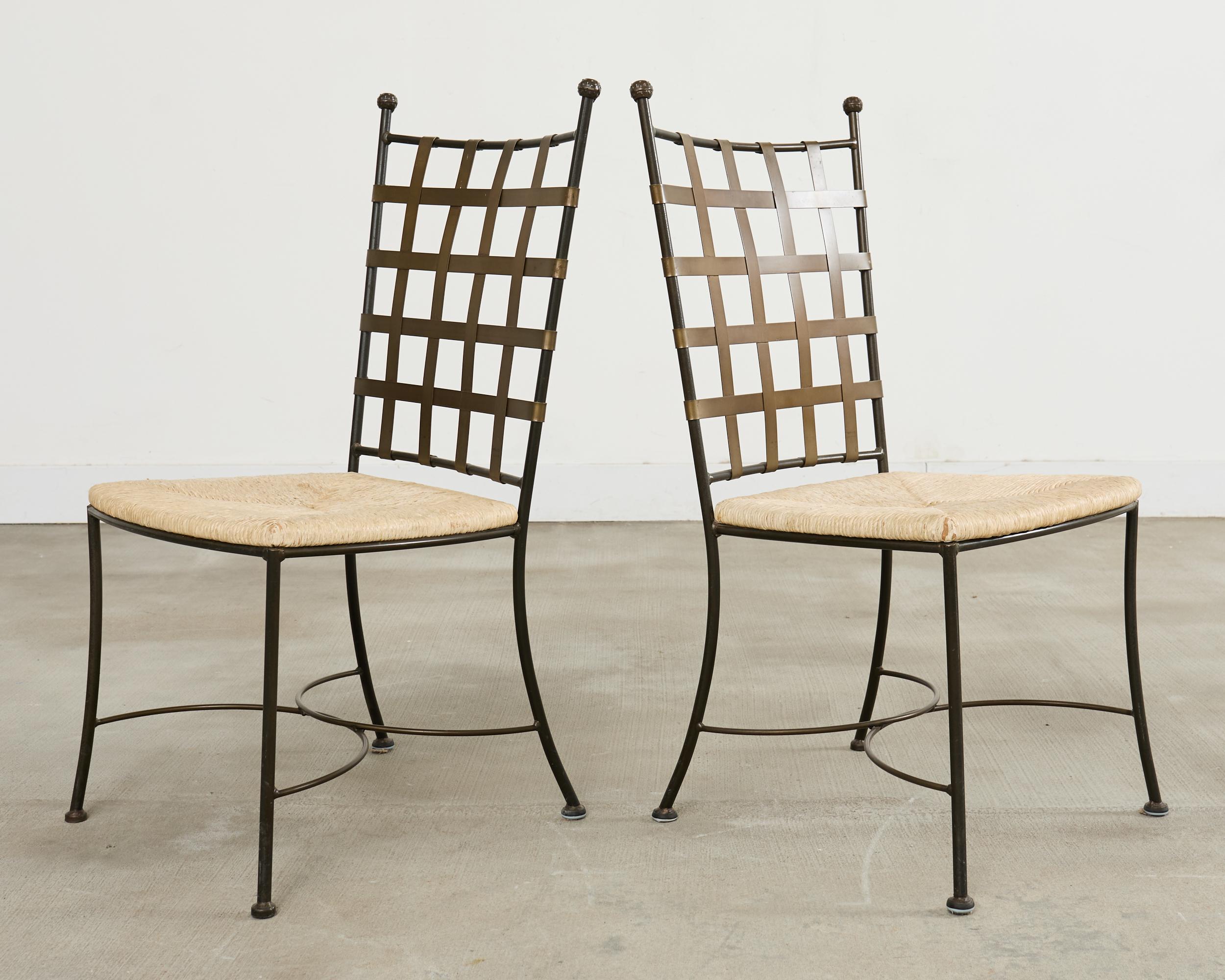 Set di quattro sedie da giardino in ferro in stile amalfitano Papperzini in vendita 2