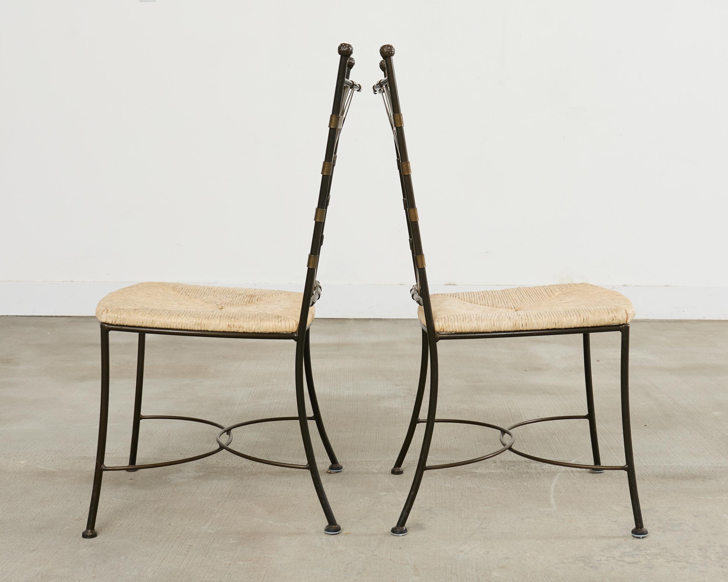 Set di quattro sedie da giardino in ferro in stile amalfitano Papperzini in vendita 4