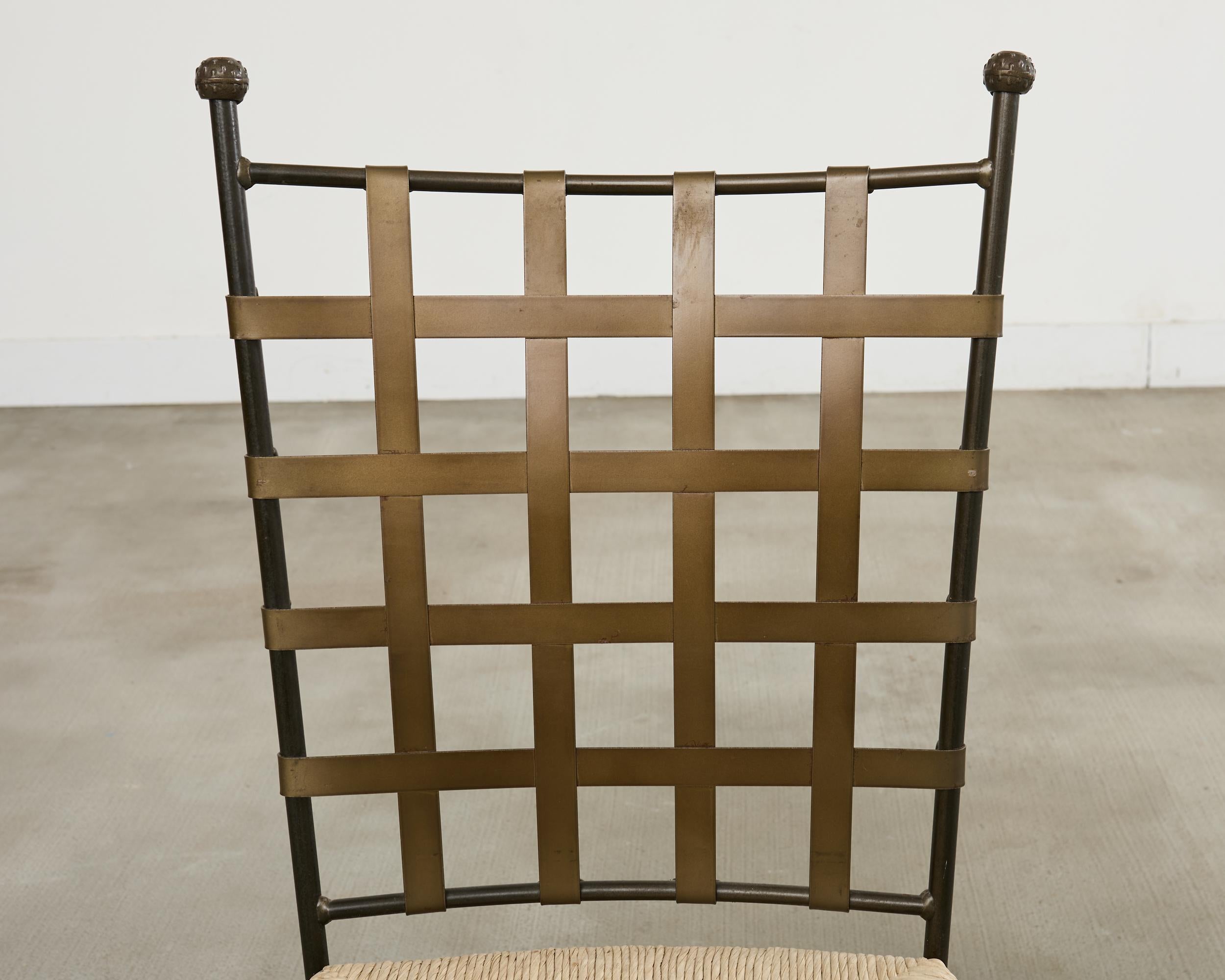 Set di quattro sedie da giardino in ferro in stile amalfitano Papperzini in vendita 9