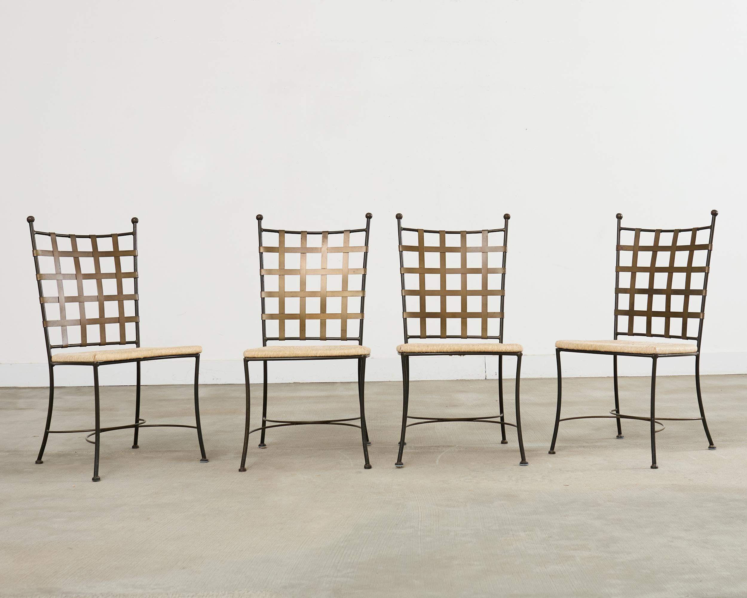 Mid-Century moderno Set di quattro sedie da giardino in ferro in stile amalfitano Papperzini in vendita