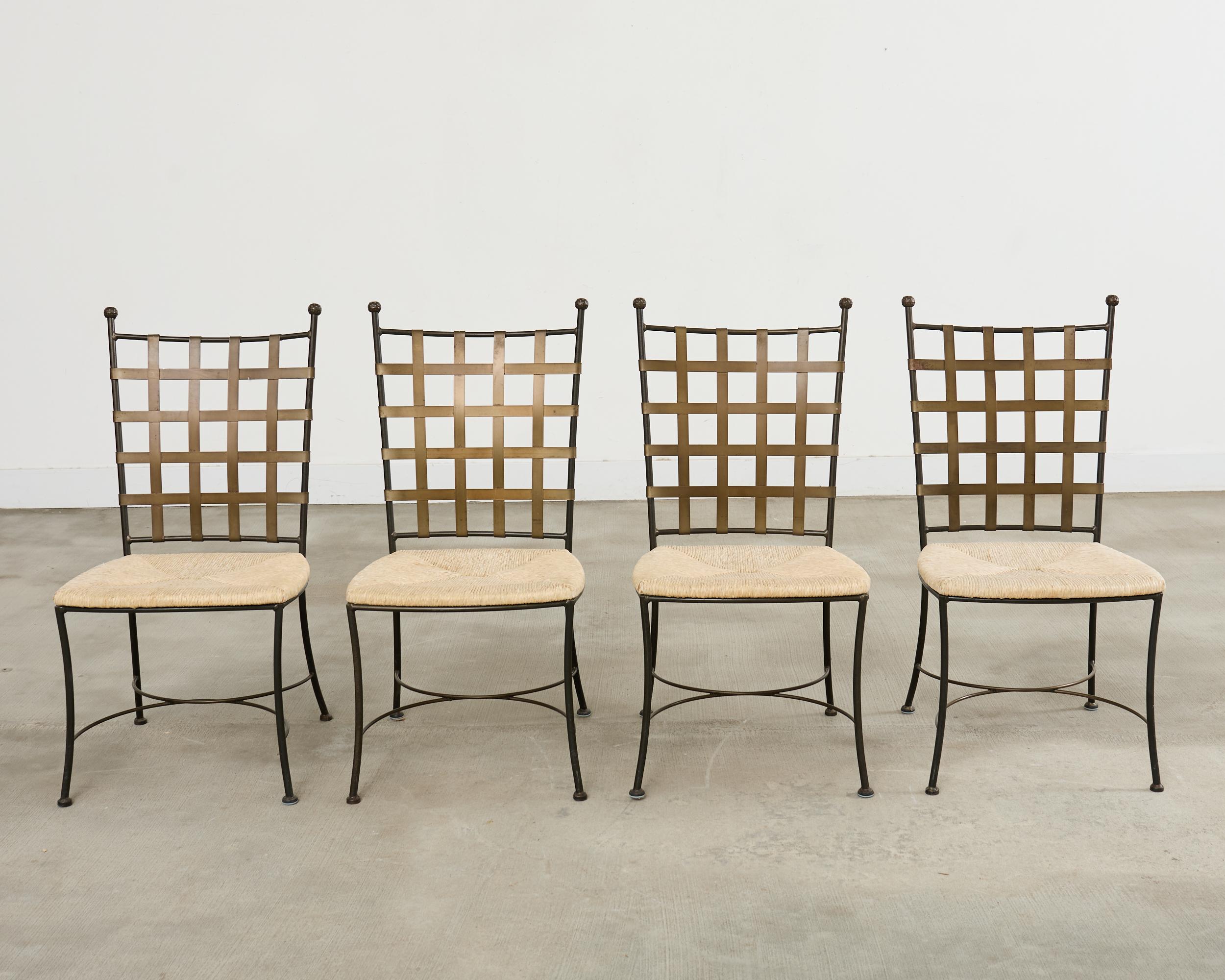 Americano Set di quattro sedie da giardino in ferro in stile amalfitano Papperzini in vendita