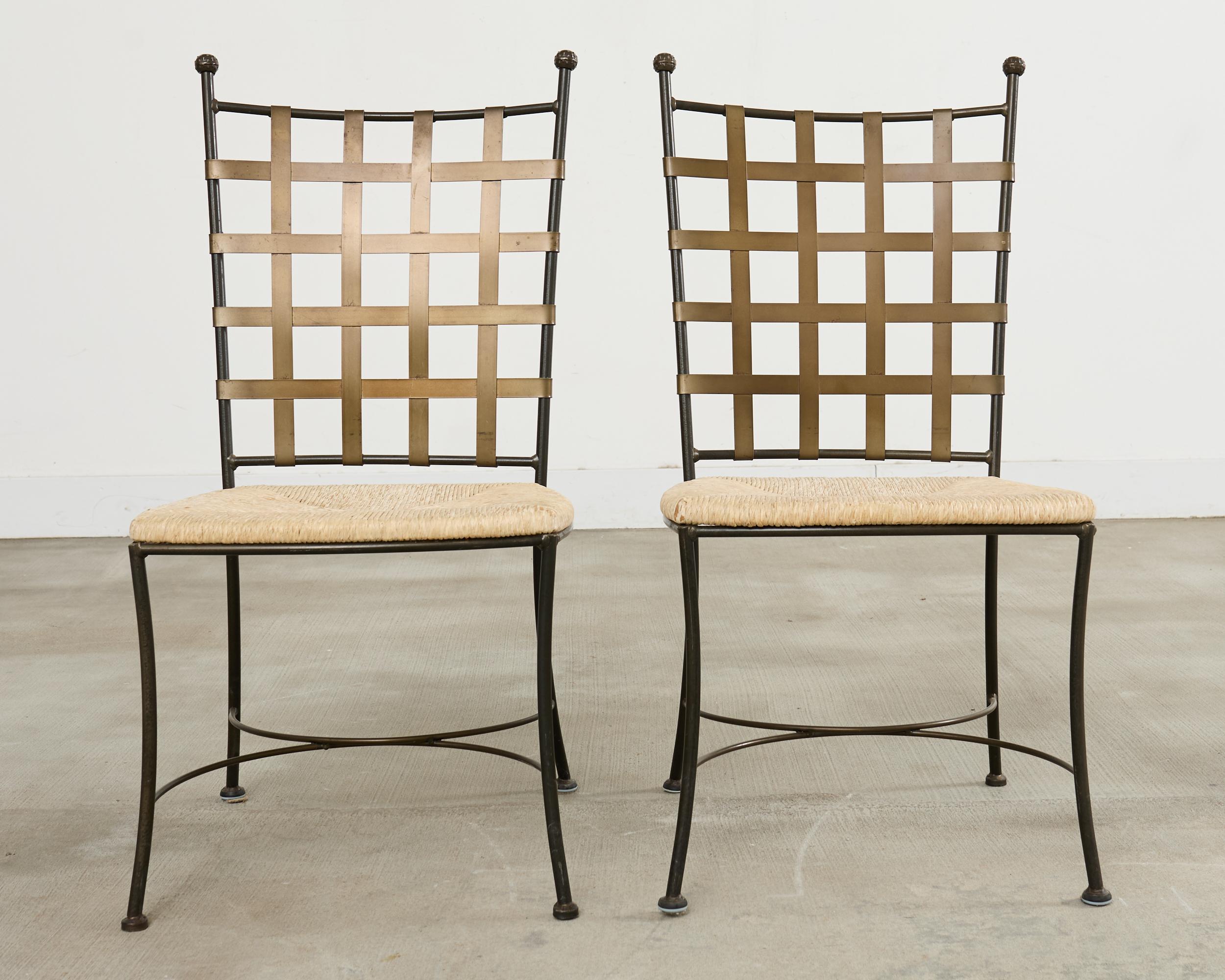 XX secolo Set di quattro sedie da giardino in ferro in stile amalfitano Papperzini in vendita