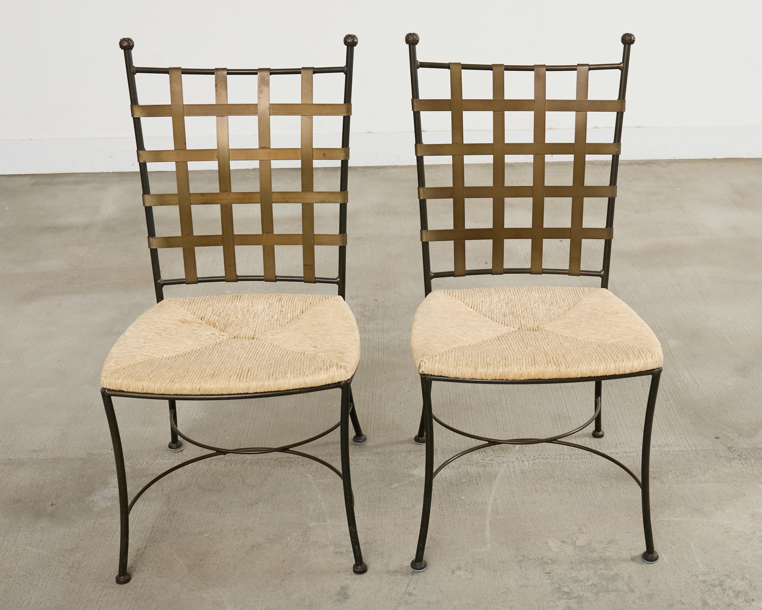 Giunco Set di quattro sedie da giardino in ferro in stile amalfitano Papperzini in vendita