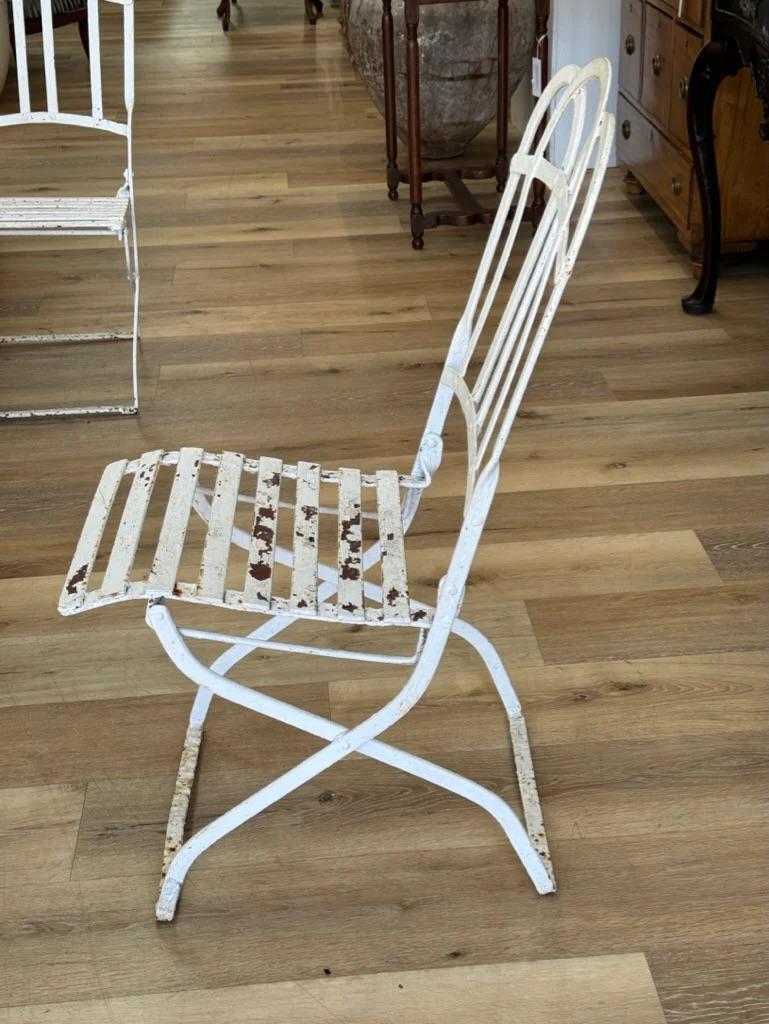 Iron Set of Four Parisian Cafe Chairs For Sale