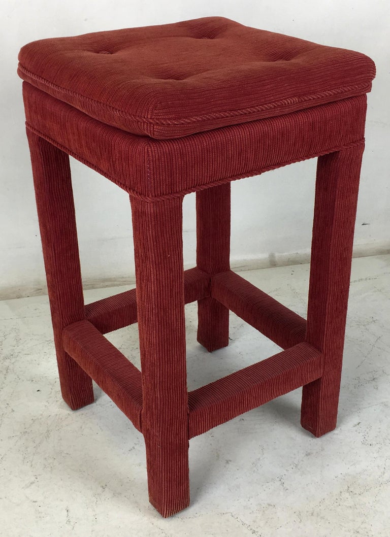 Set of Four Parsons style Bar Stools For Sale at 1stDibs