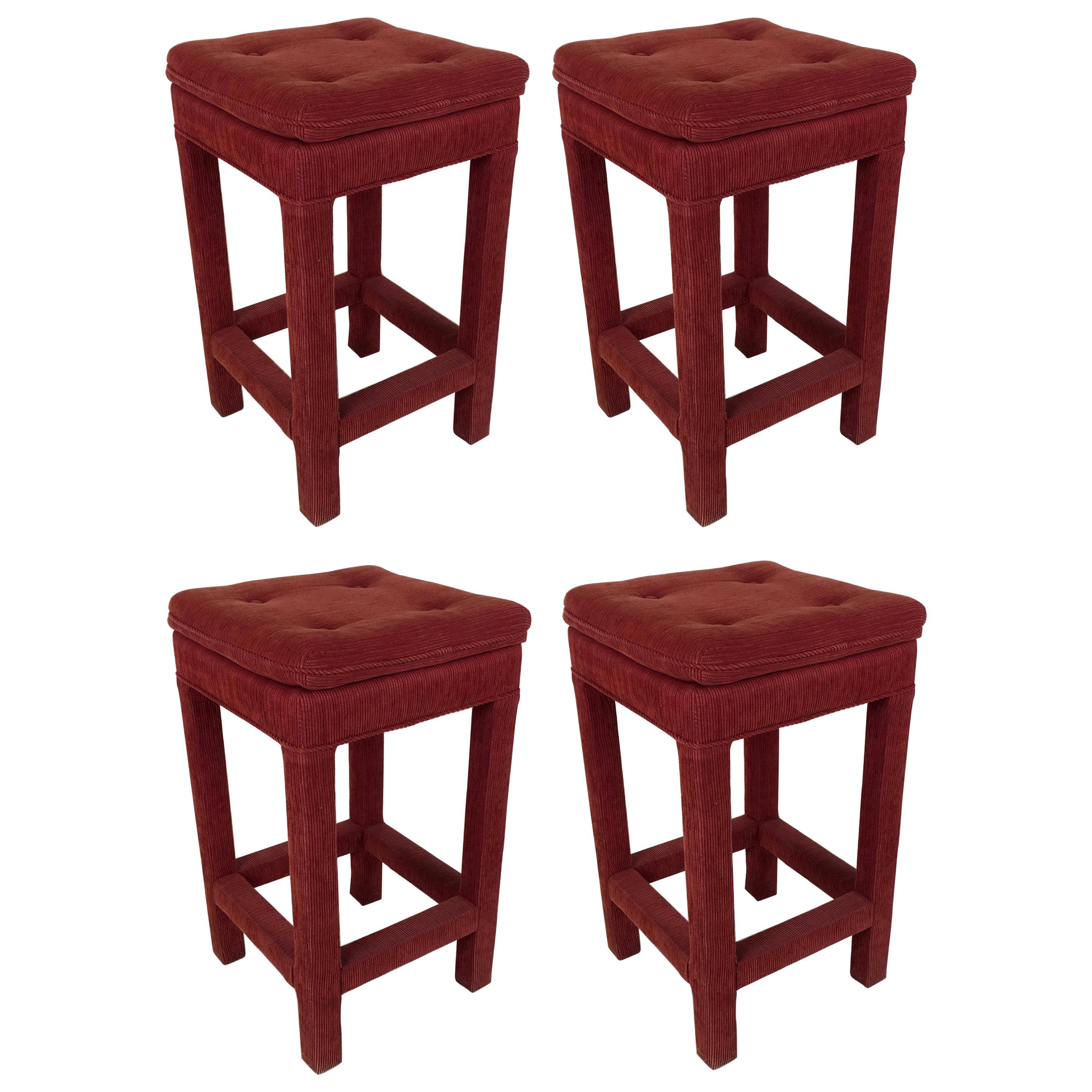 Set of Four Parsons style Bar Stools