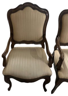 Conjunto de cuatro sillones portugueses patinados del siglo XX Dennis & Leen