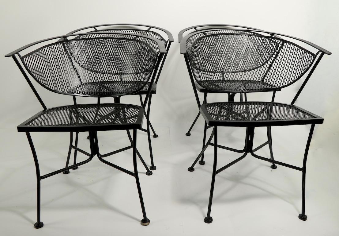 Set of Four Patio Garden Chairs Attributed to Salterini In Good Condition In New York, NY