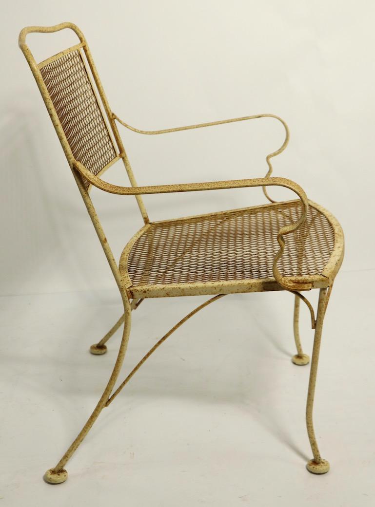 Set of Four Patio Garden Dining Chairs Attributed to Woodard In Good Condition In New York, NY