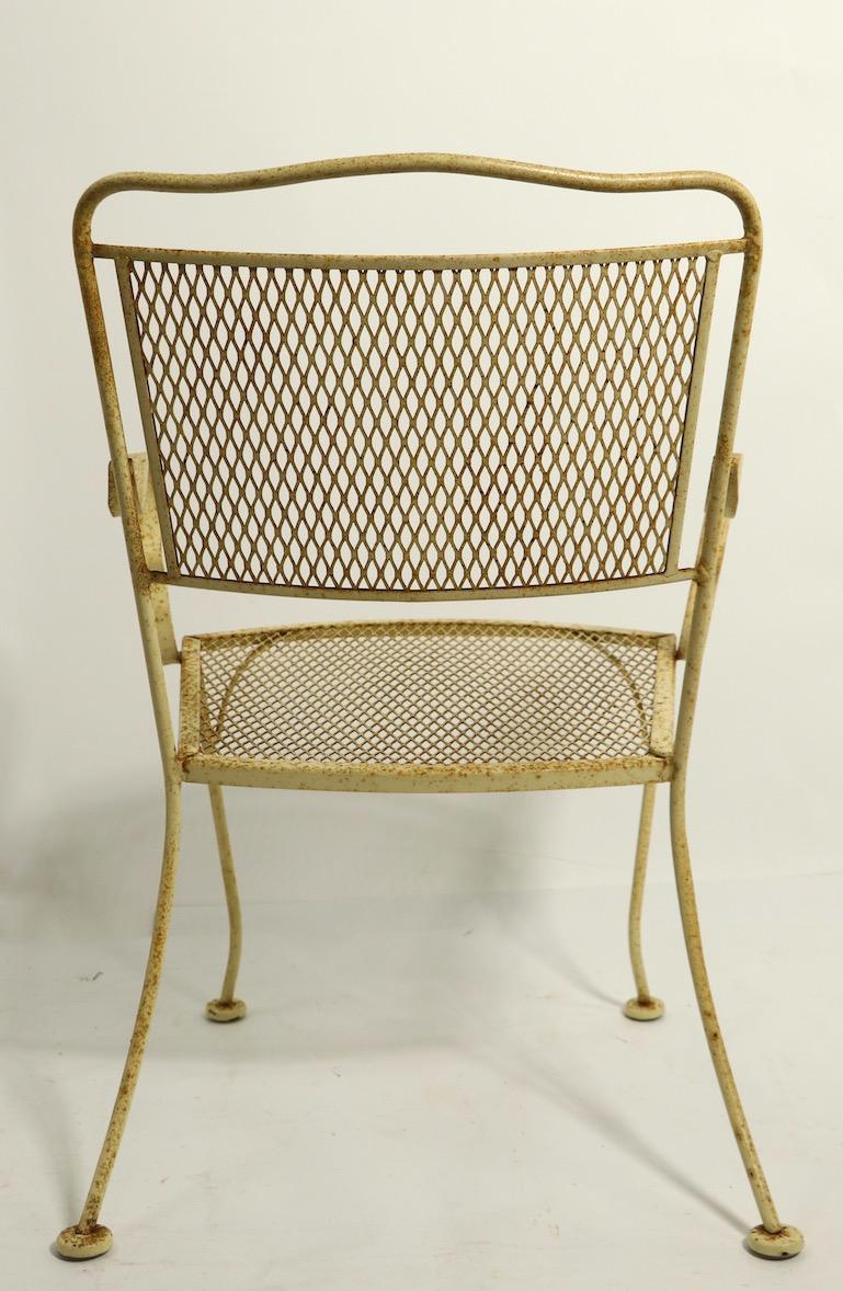 Set of Four Patio Garden Dining Chairs Attributed to Woodard 2