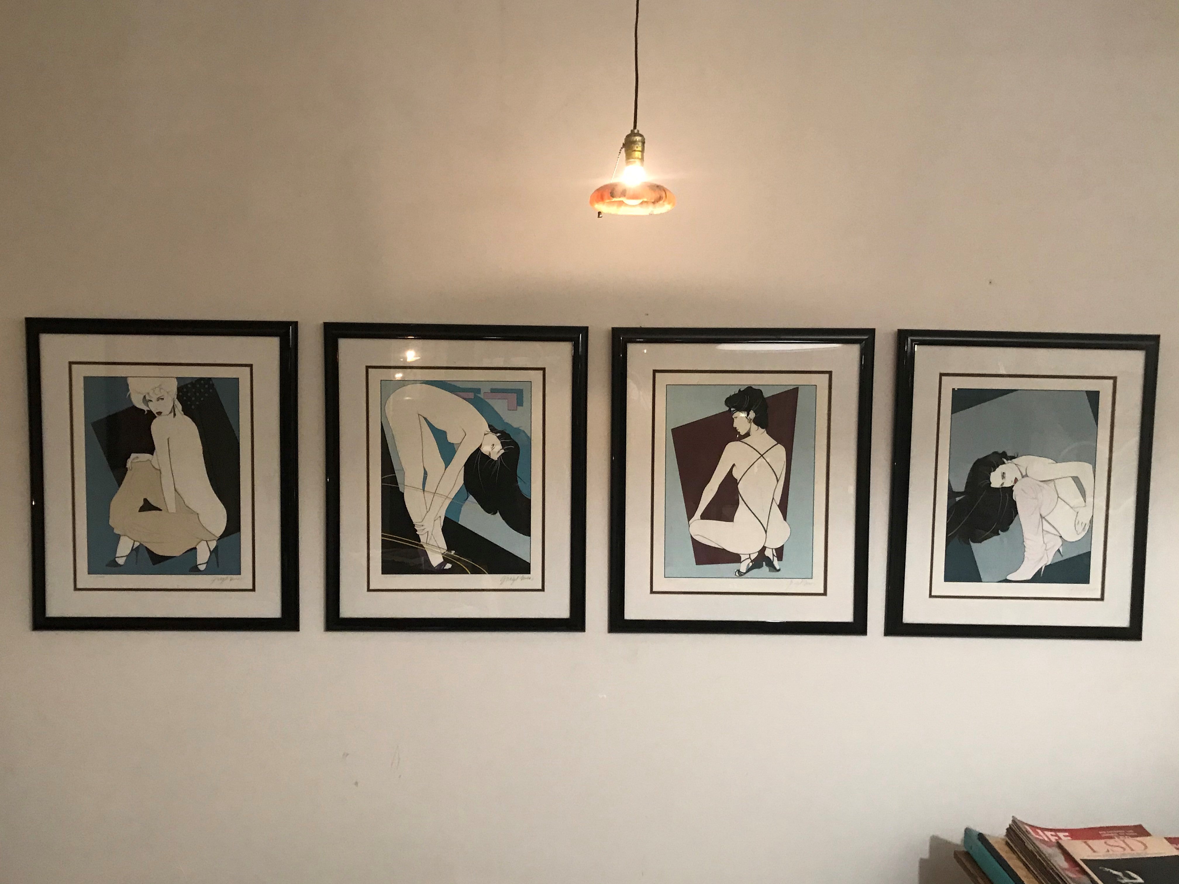 Set of Four  Patrick Nagel Prints "The Playboy Porfolio I Serigraph Series"