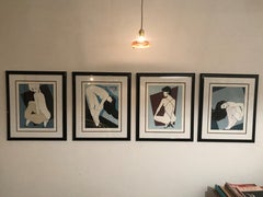 Set of Four  Patrick Nagel Prints "The Playboy Porfolio I Serigraph Series"