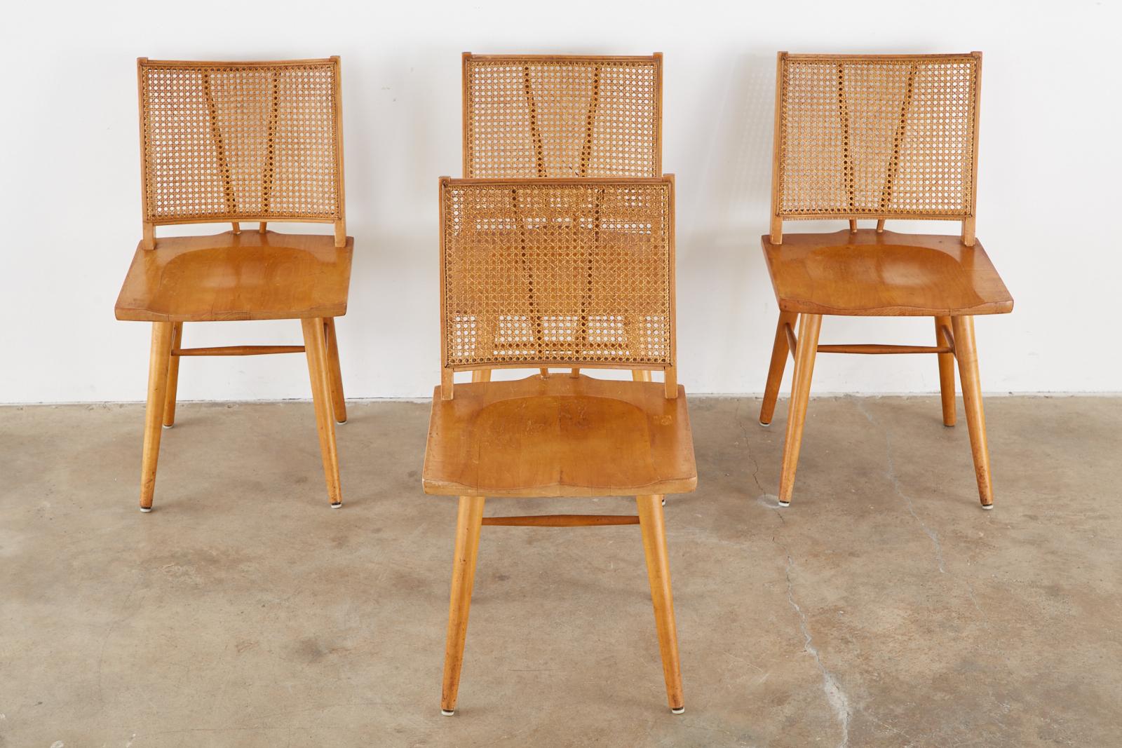 Mid-Century Modern Set of Four Paul McCobb Maple Dining Chairs