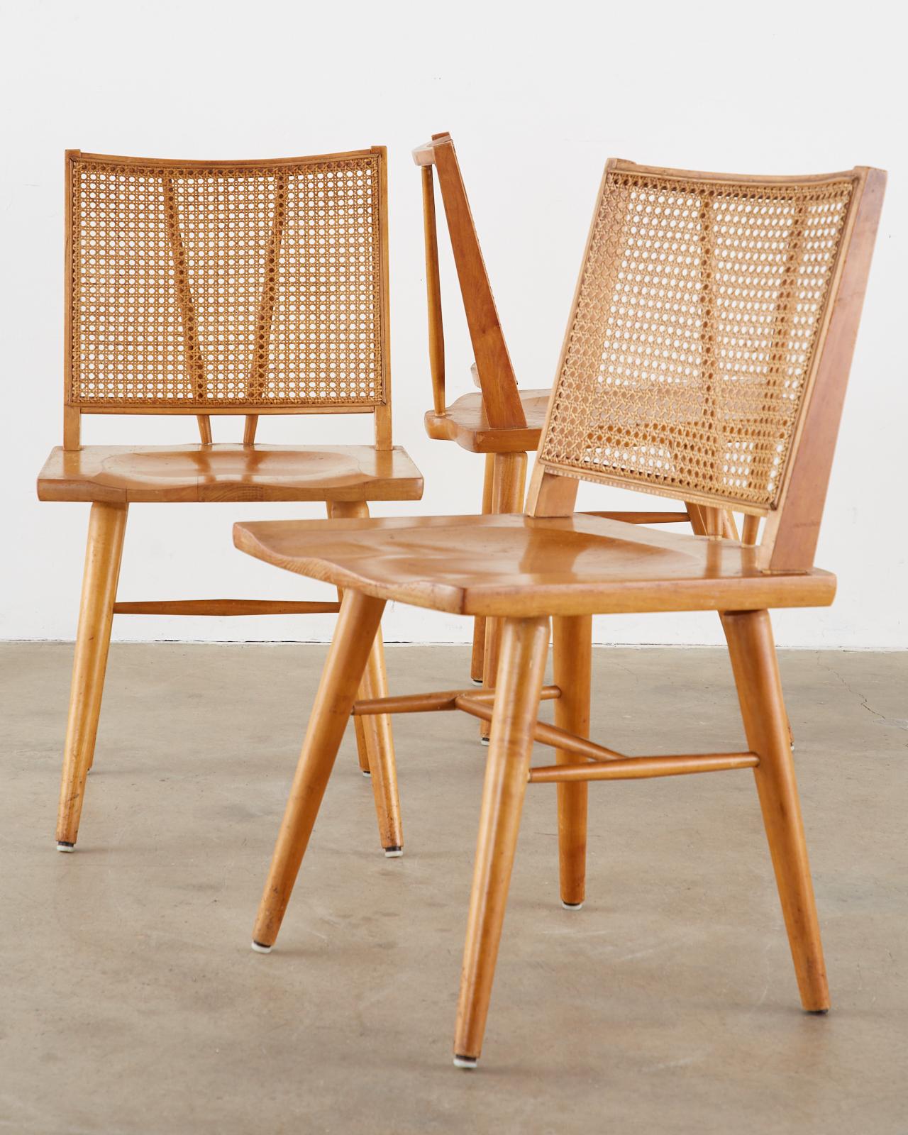 Hand-Crafted Set of Four Paul McCobb Maple Dining Chairs