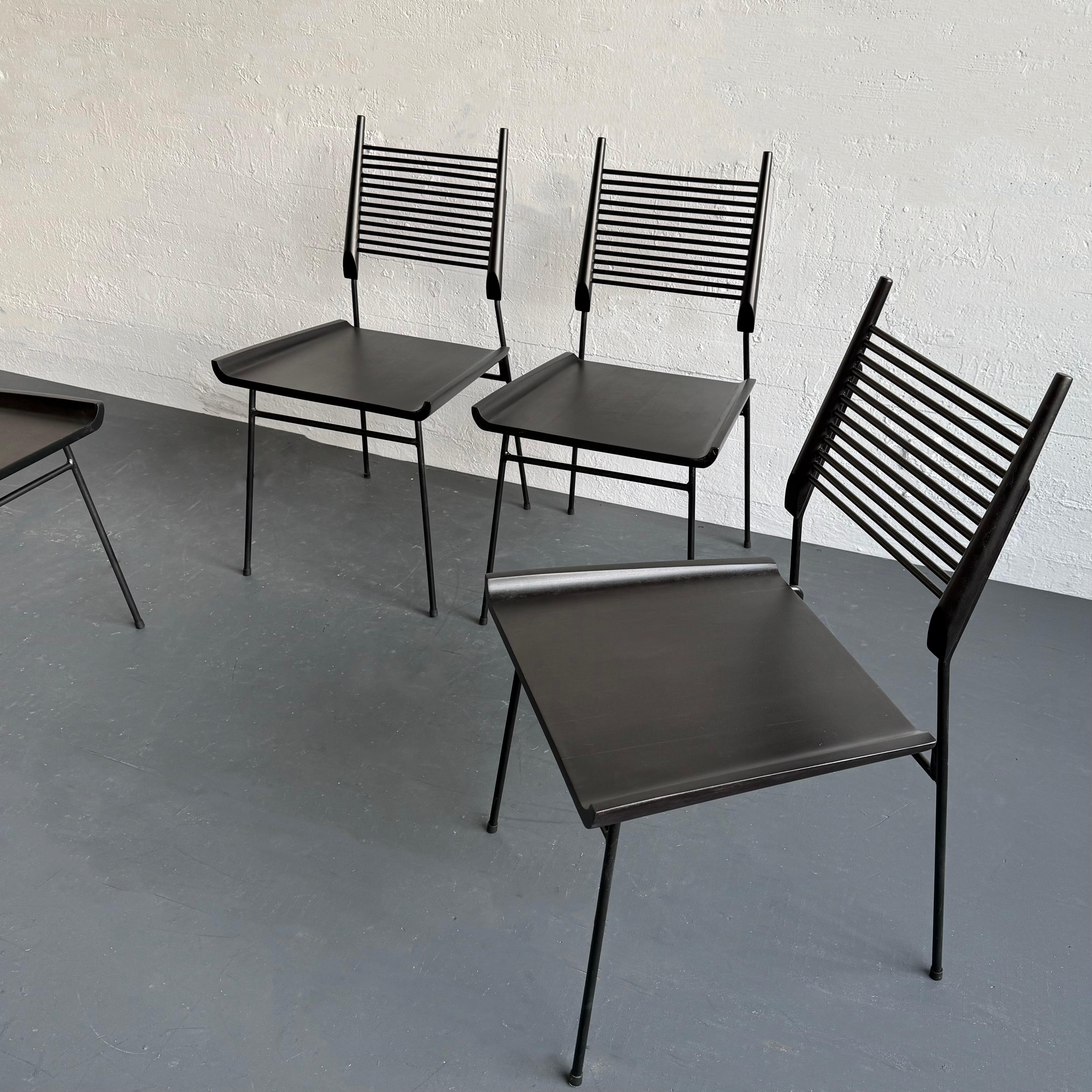 Ebanizzato Set di quattro sedie da pranzo 