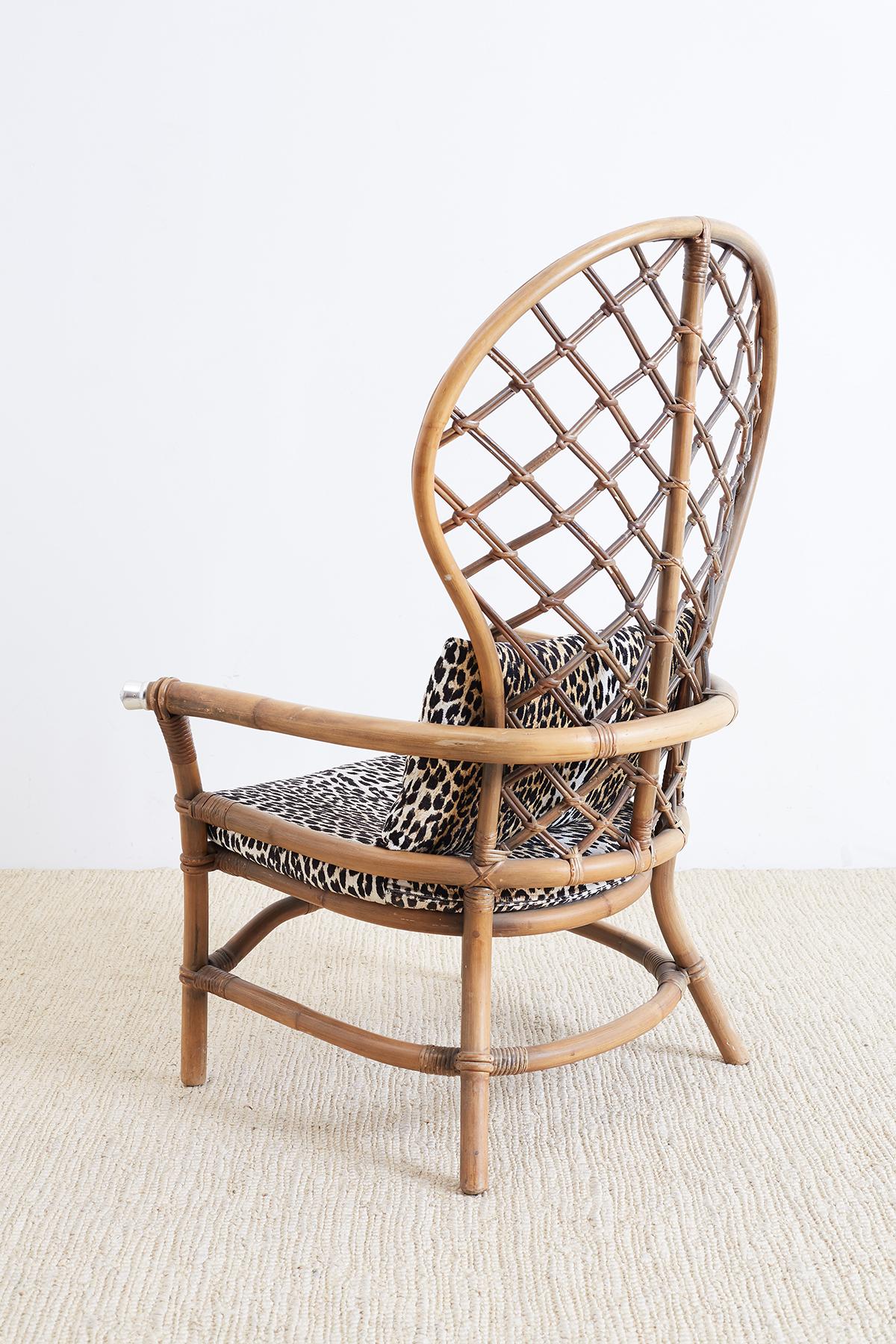 Set of Four Peacock Chairs by Ficks Reed 3