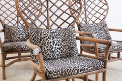 Set of Four Peacock Chairs by Ficks Reed