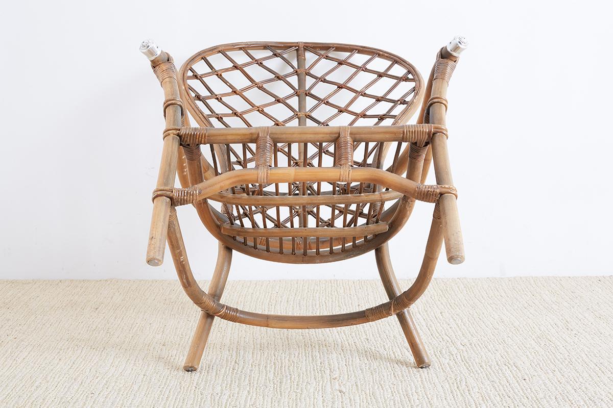 Set of Four Peacock Chairs by Ficks Reed 12