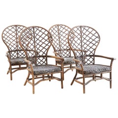 Vintage Set of Four Peacock Chairs by Ficks Reed