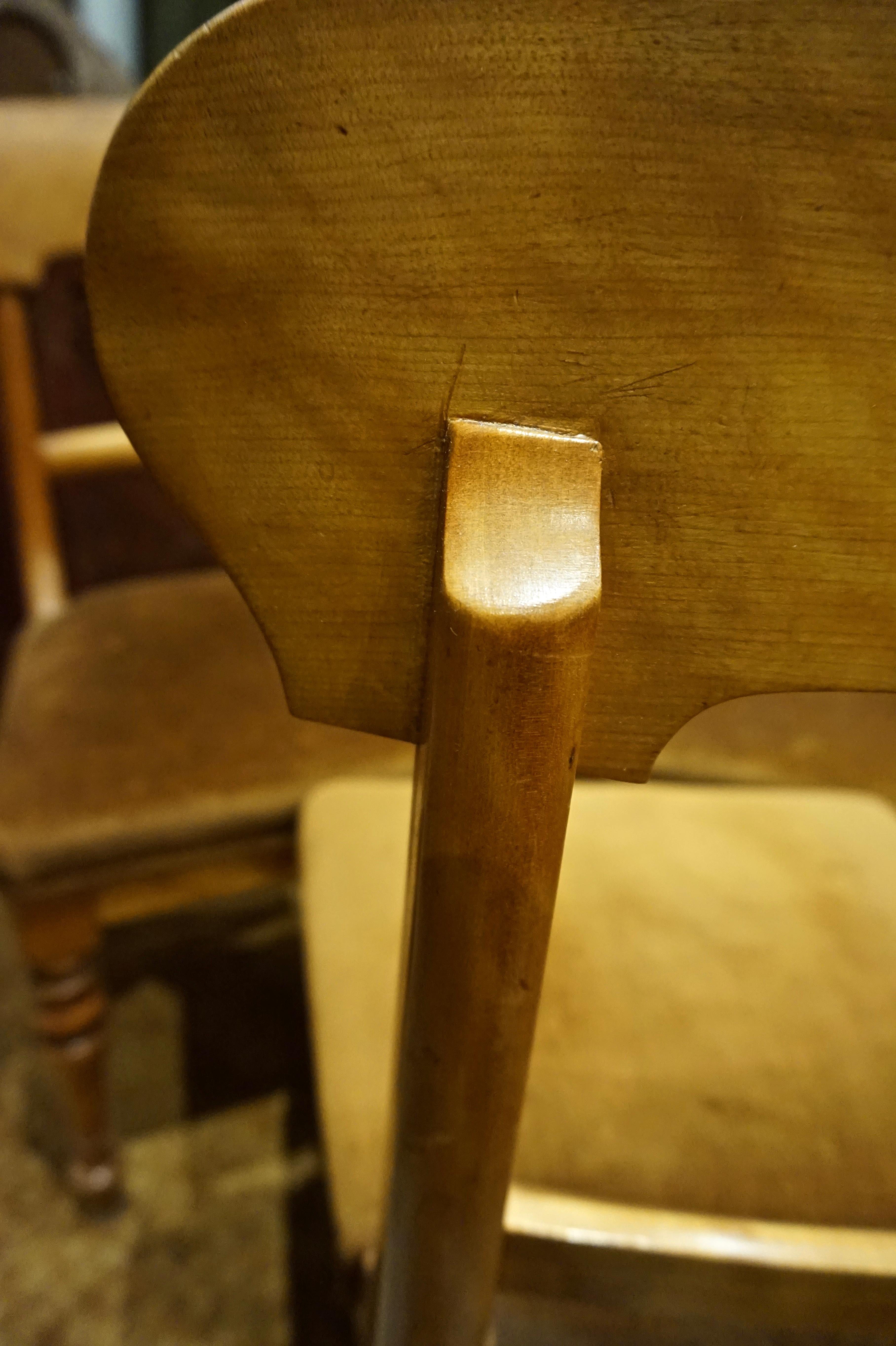 Set of Four Pearwood Chairs England with Horsehair Upholstery For Sale 5