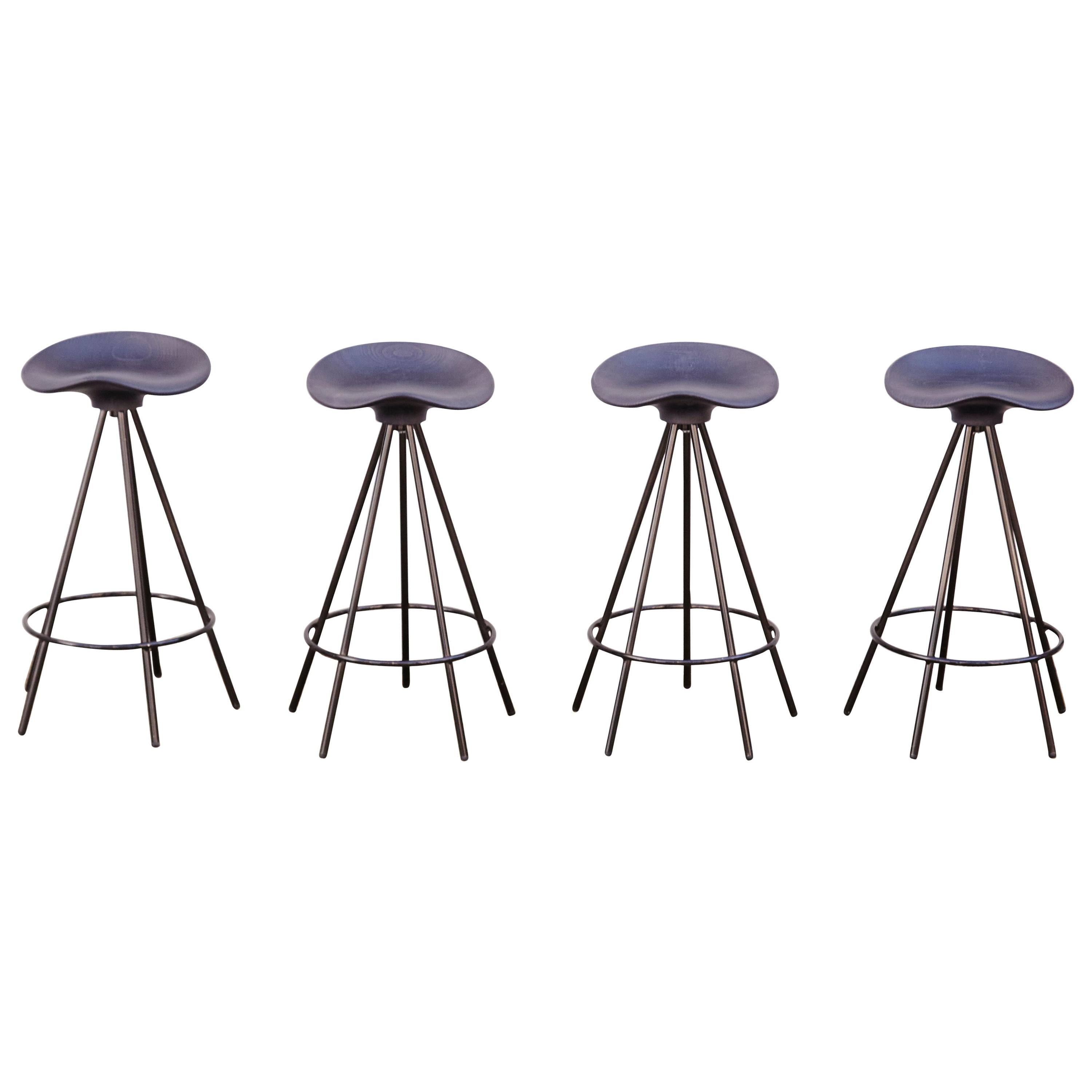 Set of Four Pepe Cortes Contemporary Jamaica Black Stool for BD Barcelona