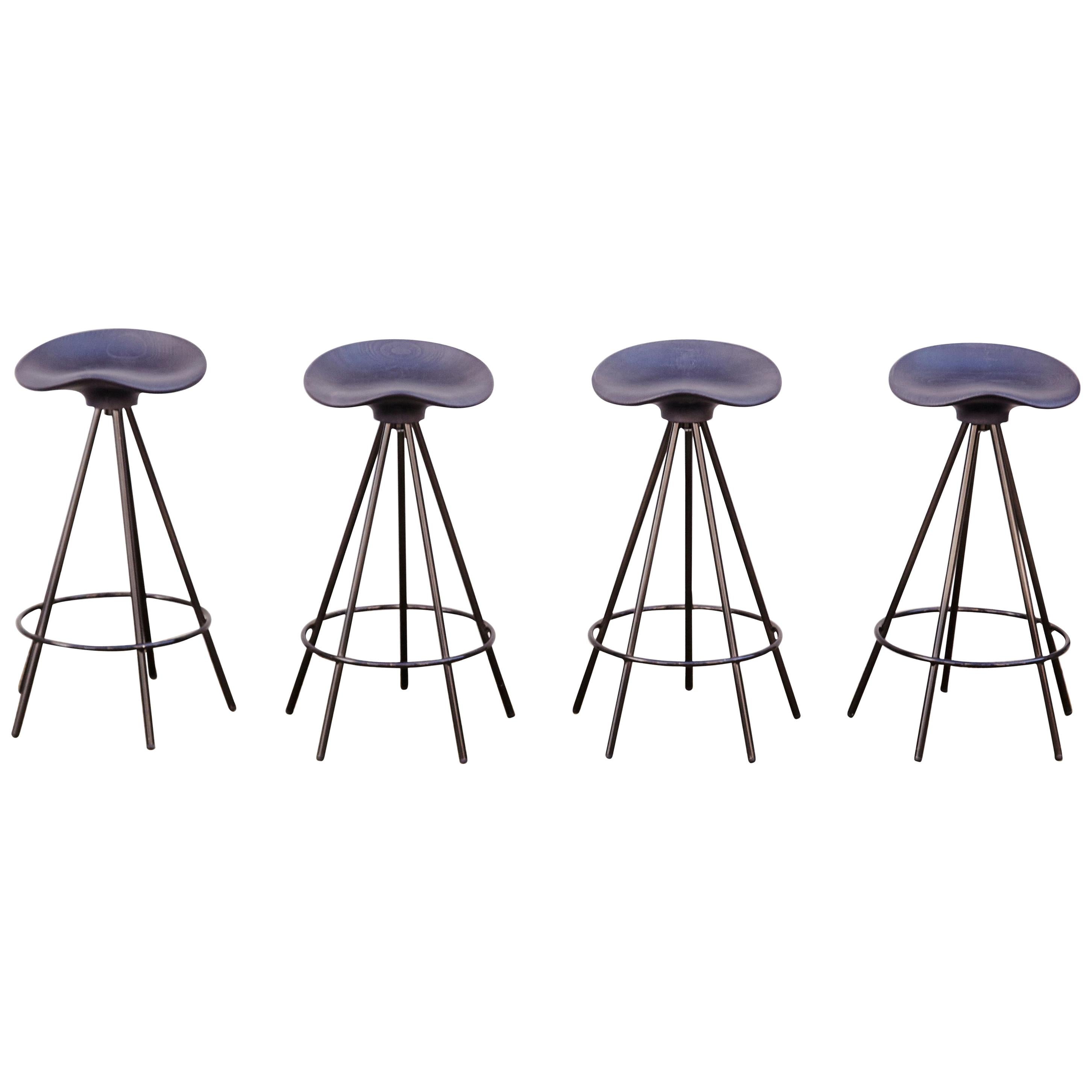 Set of Four Pepe Cortes Contemporary Jamaica Black Stool for BD Barcelona