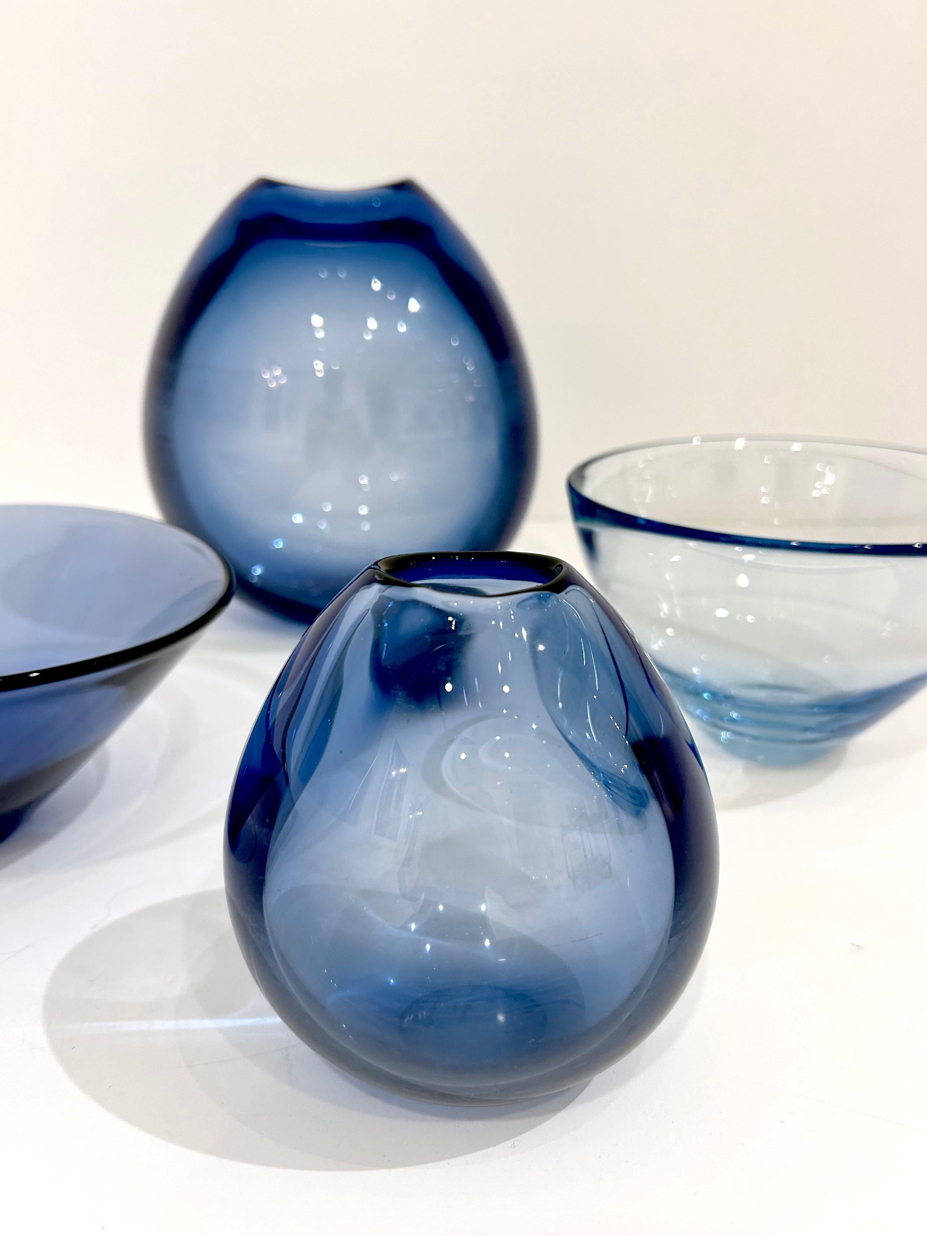 Set of Four Per Lutken for Holmegaard Glass Pieces Moderno de mediados de siglo en venta
