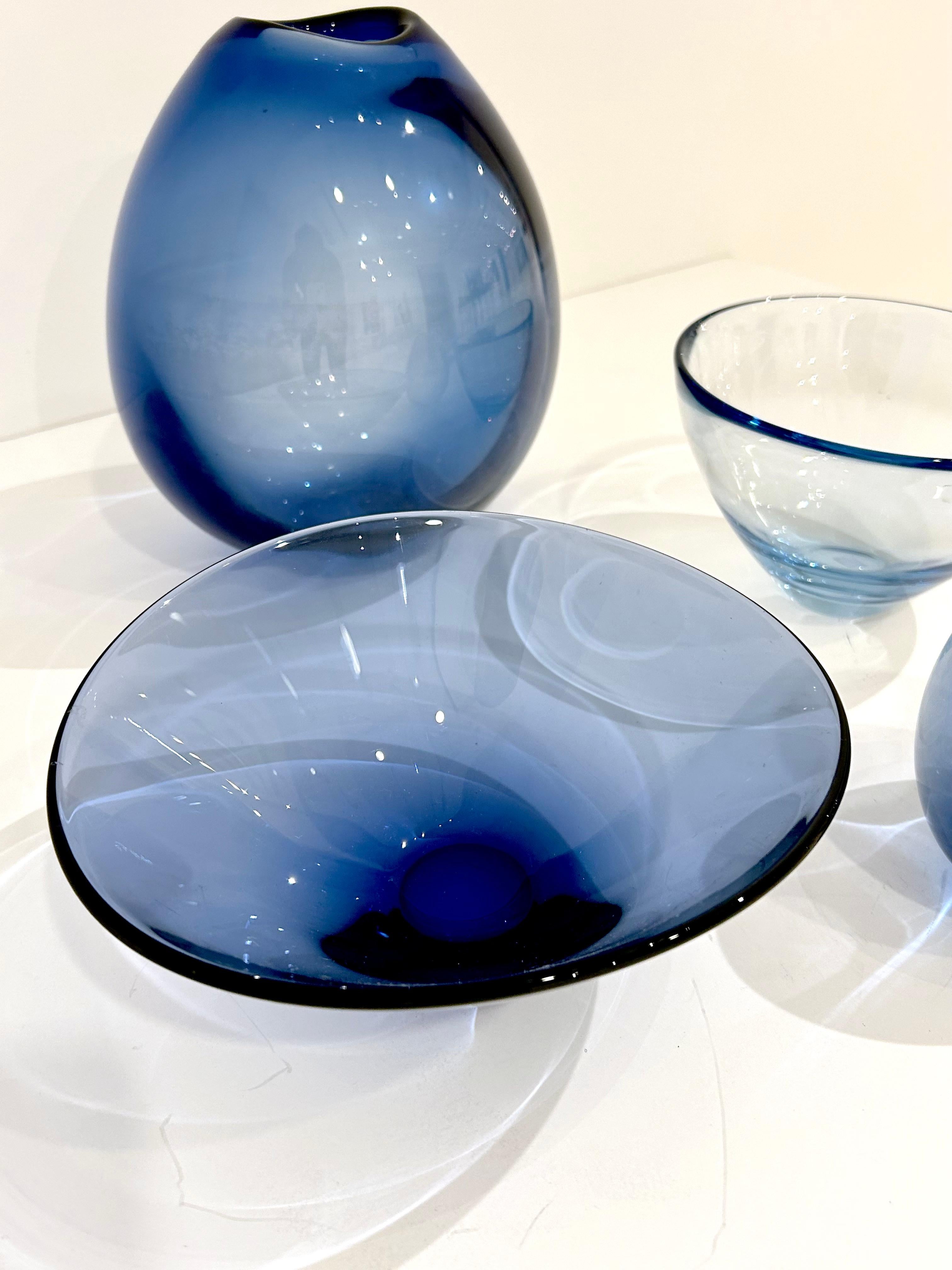 Set of Four Per Lutken for Holmegaard Glass Pieces Vidrio soplado en venta