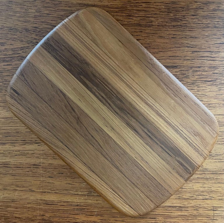 Set of Four Petite Danish Modern Teak Butcher Block Cutting Boards For