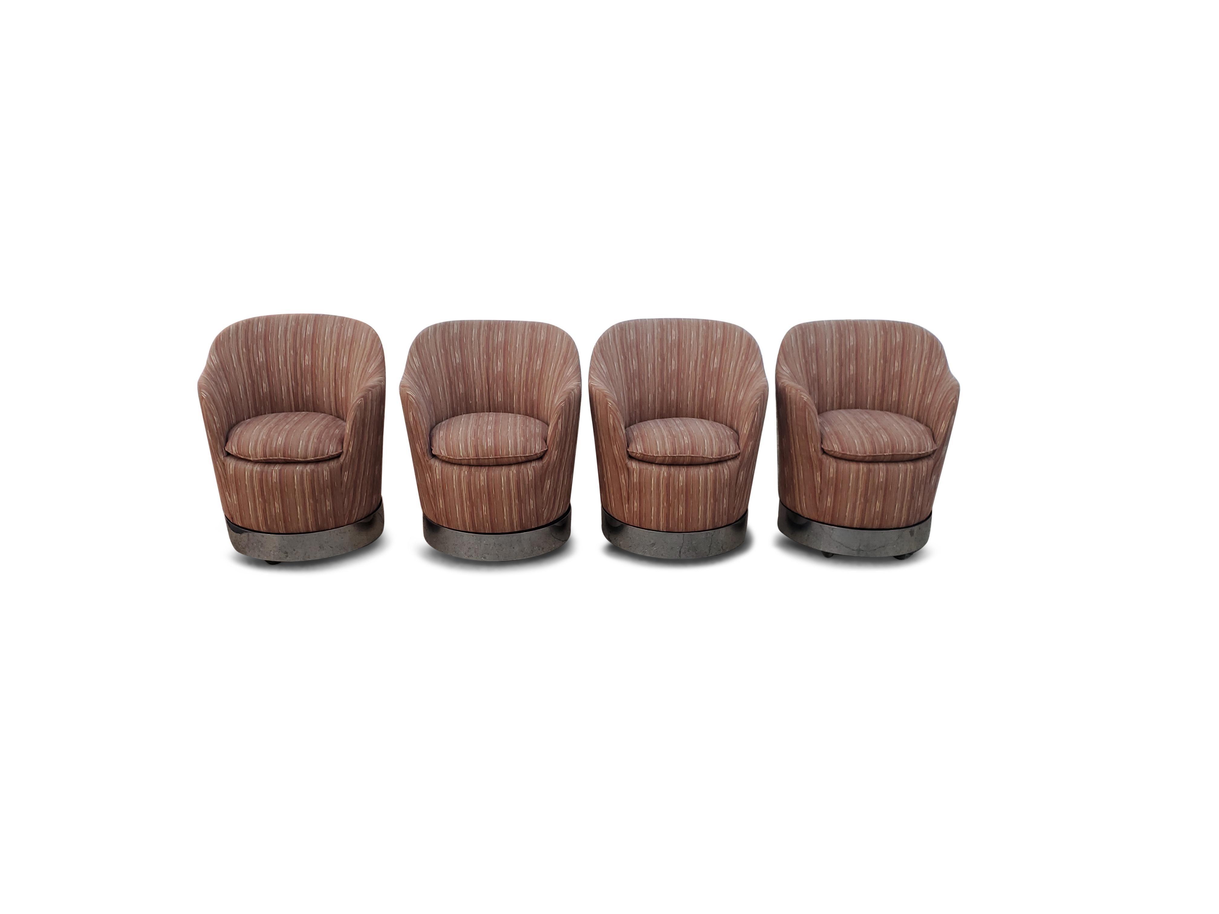 Mid-Century Modern Set of Four Philip Enfield Swivel Chairs