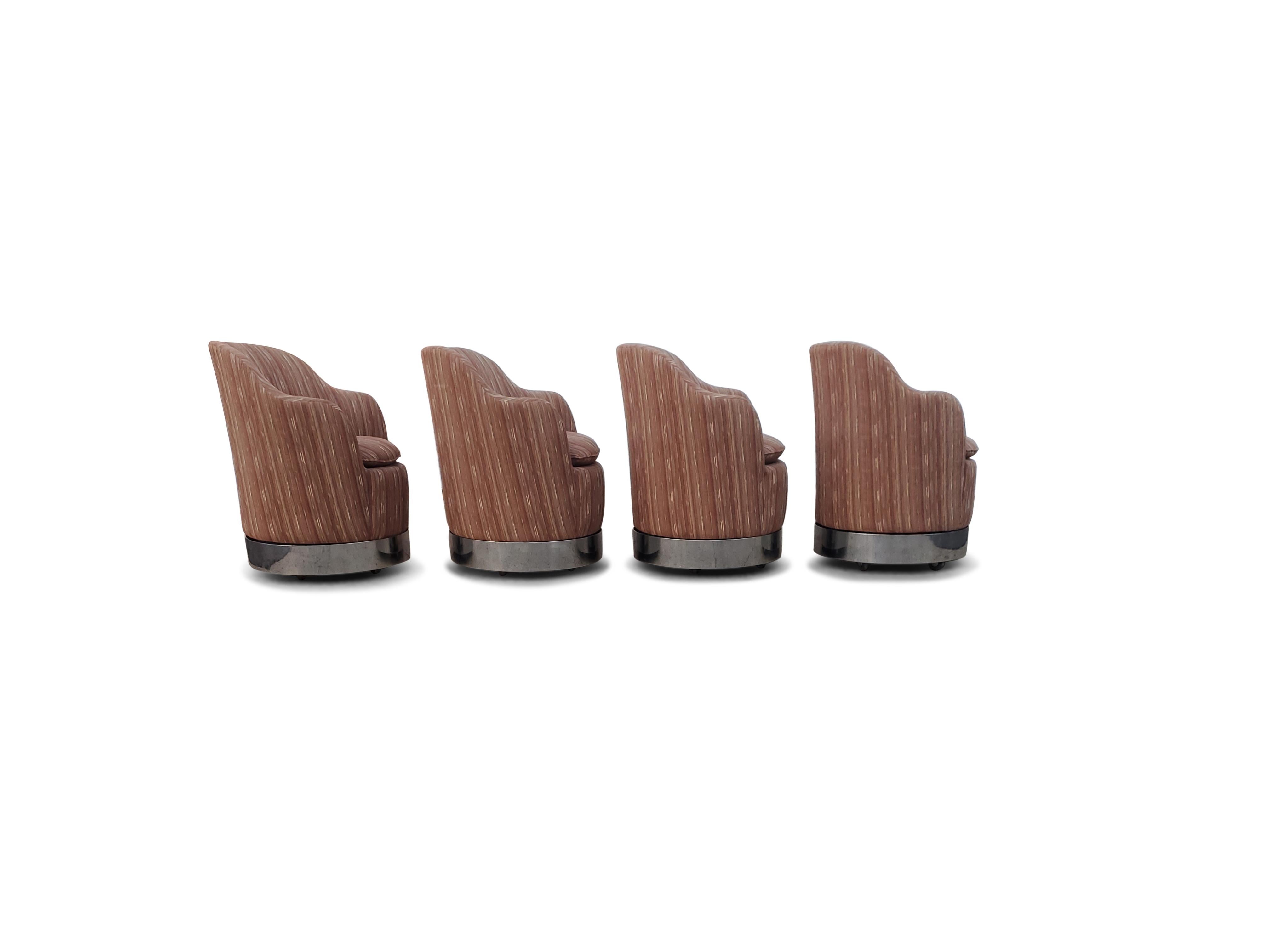 American Set of Four Philip Enfield Swivel Chairs