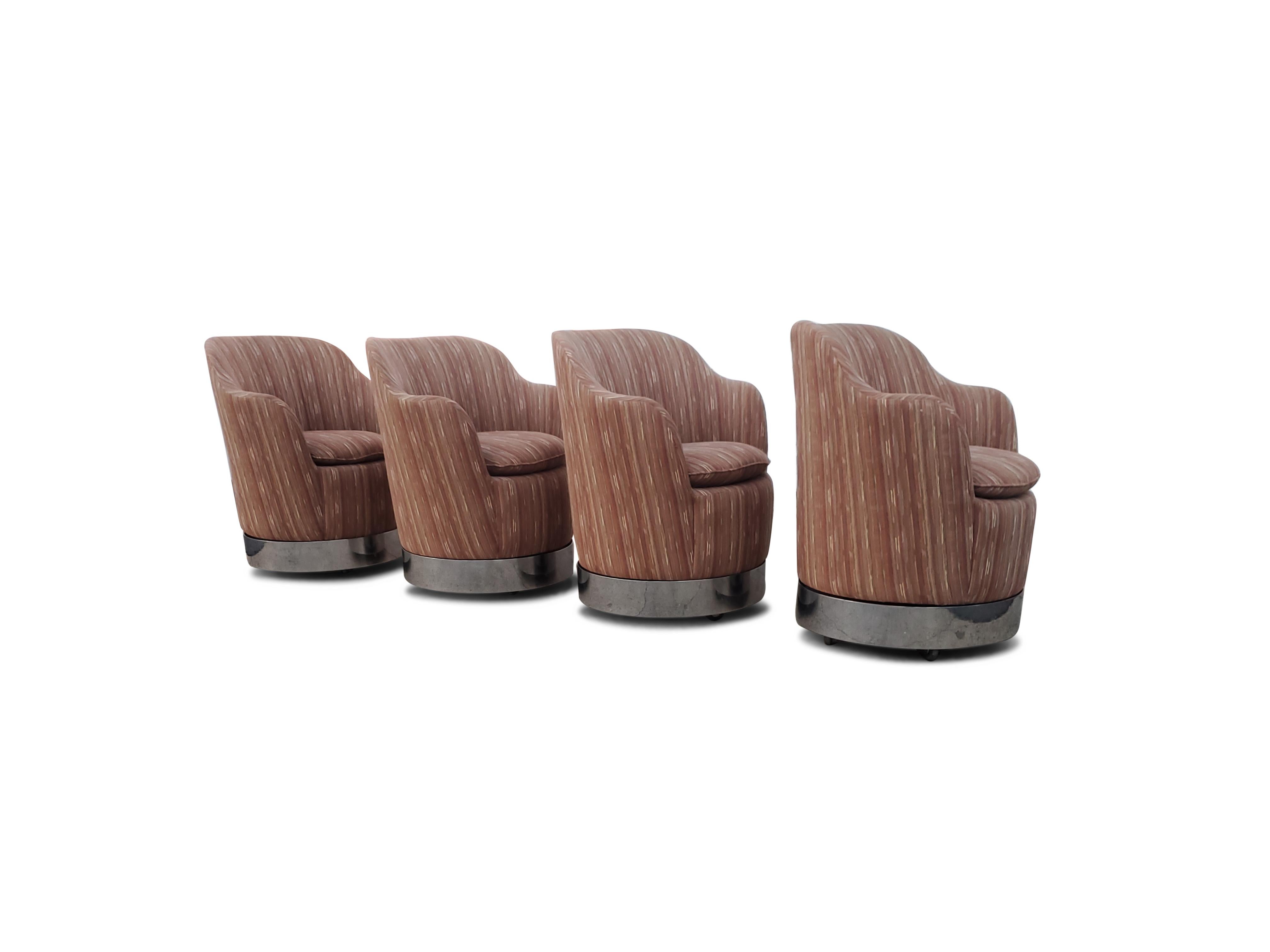Set of Four Philip Enfield Swivel Chairs In Good Condition In Middlesex, NJ