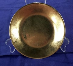 Set of Four Philippe Deshoulieres "Carat Gold" Round Porcelain Canapé Plates