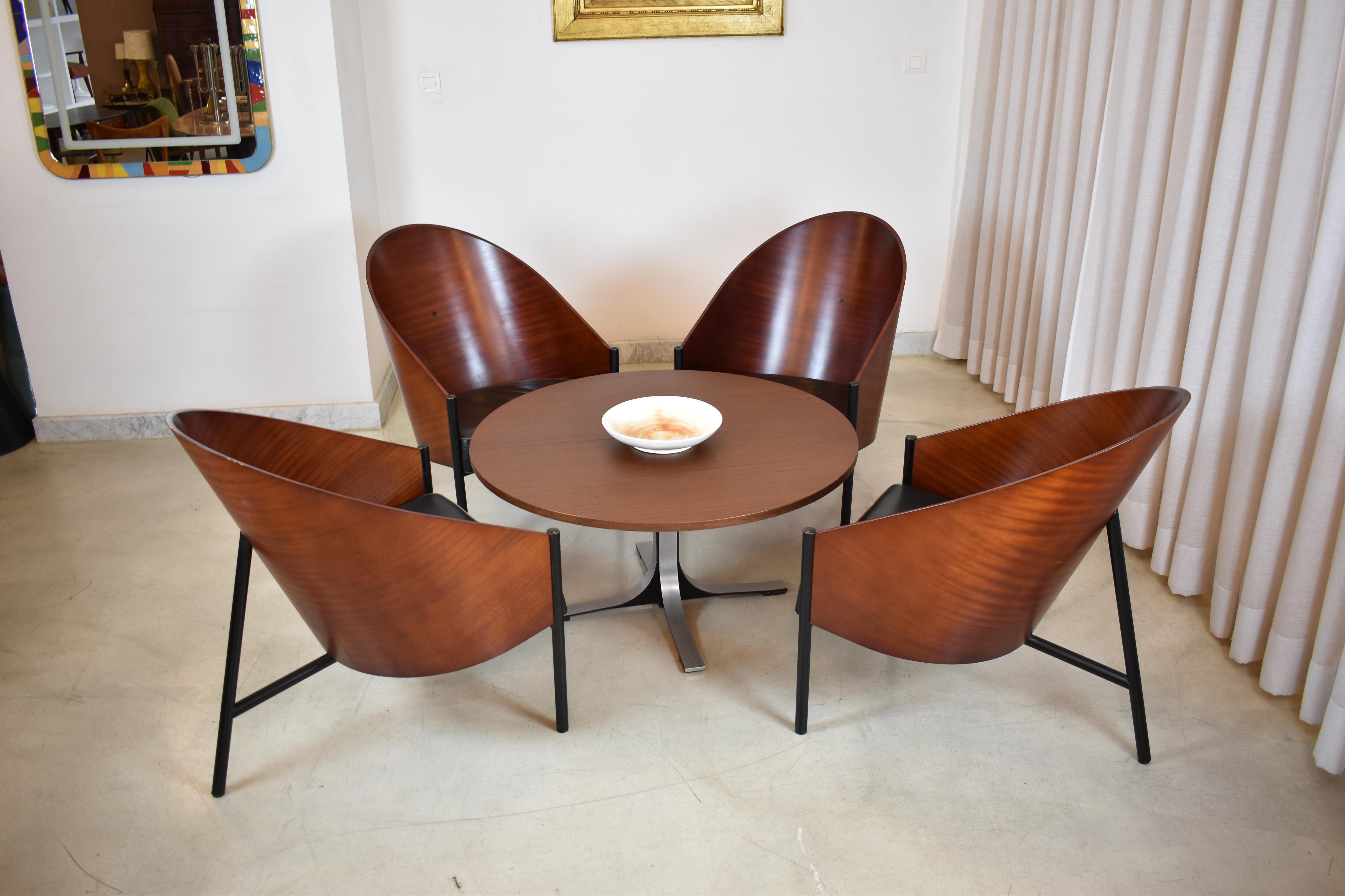 Set of Four Philippe Starck Armchairs, 1st Ed., Pratfall for Driade, Italy, 1984 For Sale 4