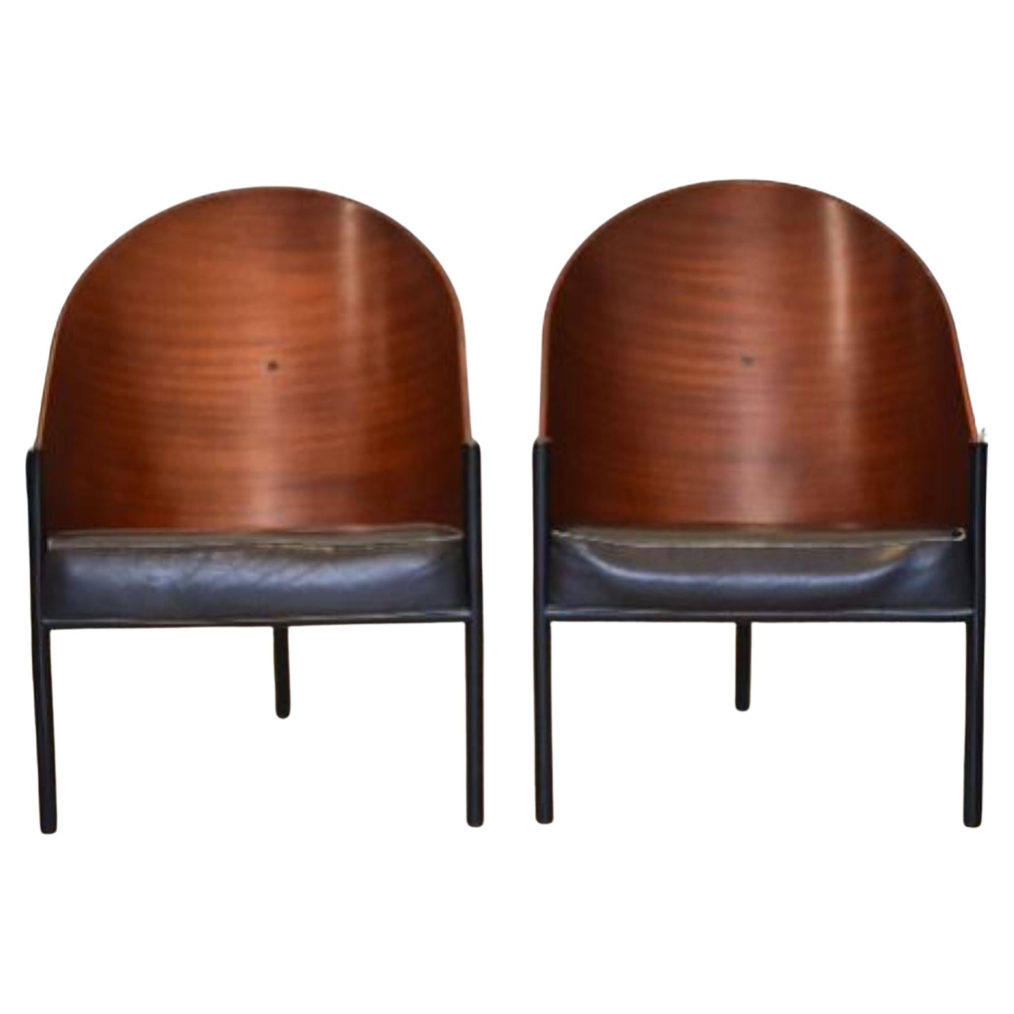 Set of Two Philippe Starck Armchairs, 1st Ed., Pratfall for Driade, Italy, 1984 For Sale